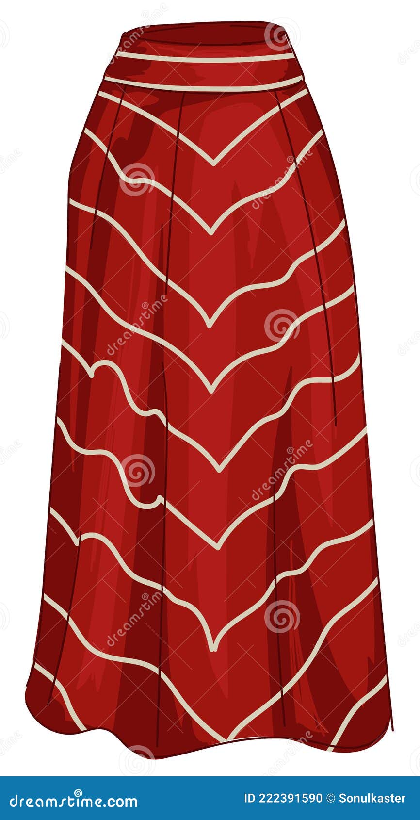 Falda Roja Larga Con Trajes Maxi De Impresión Geométrica Ilustración del Vector - Ilustración de alineada: 222391590