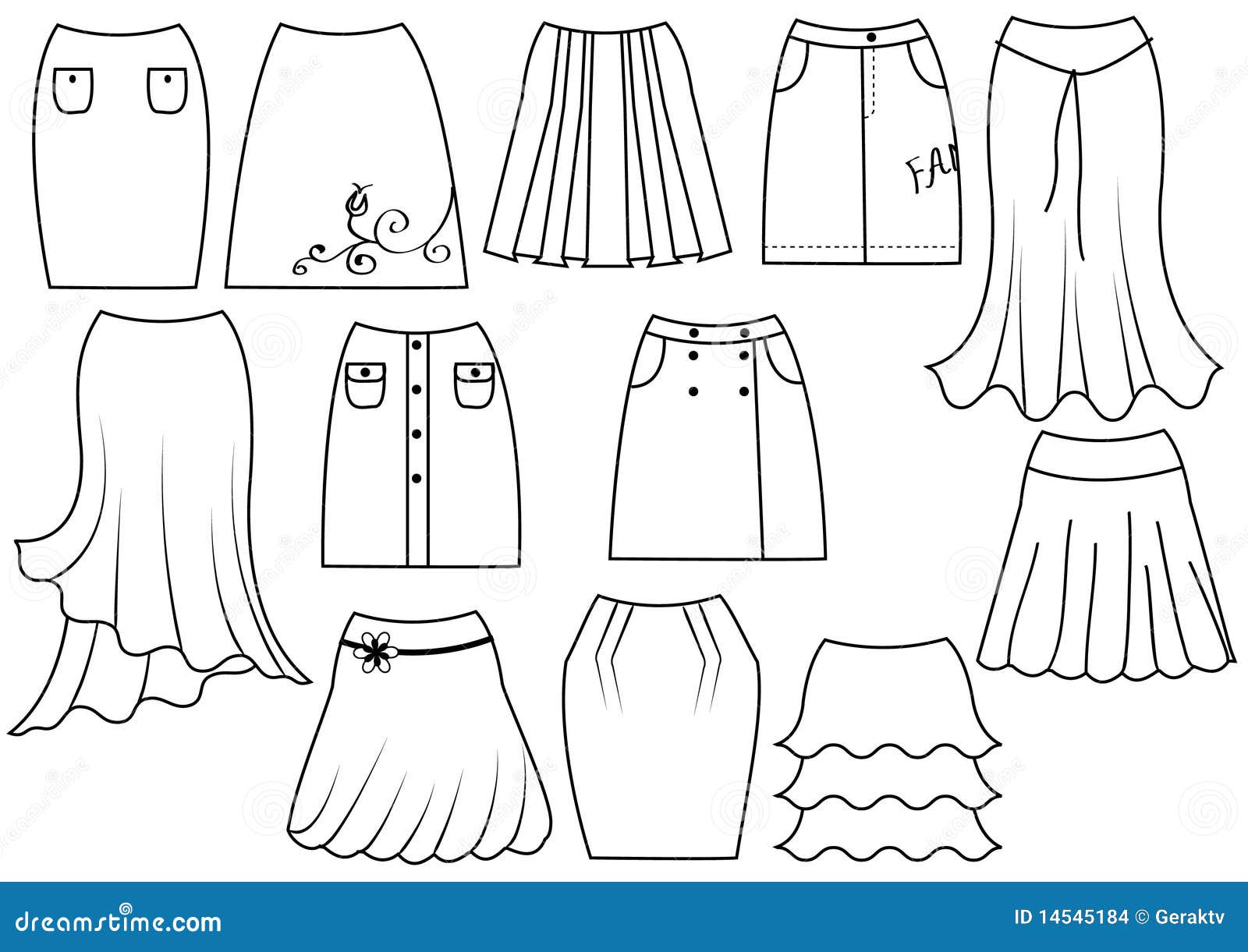 Faldas De La Manera Para Las Ilustración del Vector Ilustración de textil, ropa: 14545184