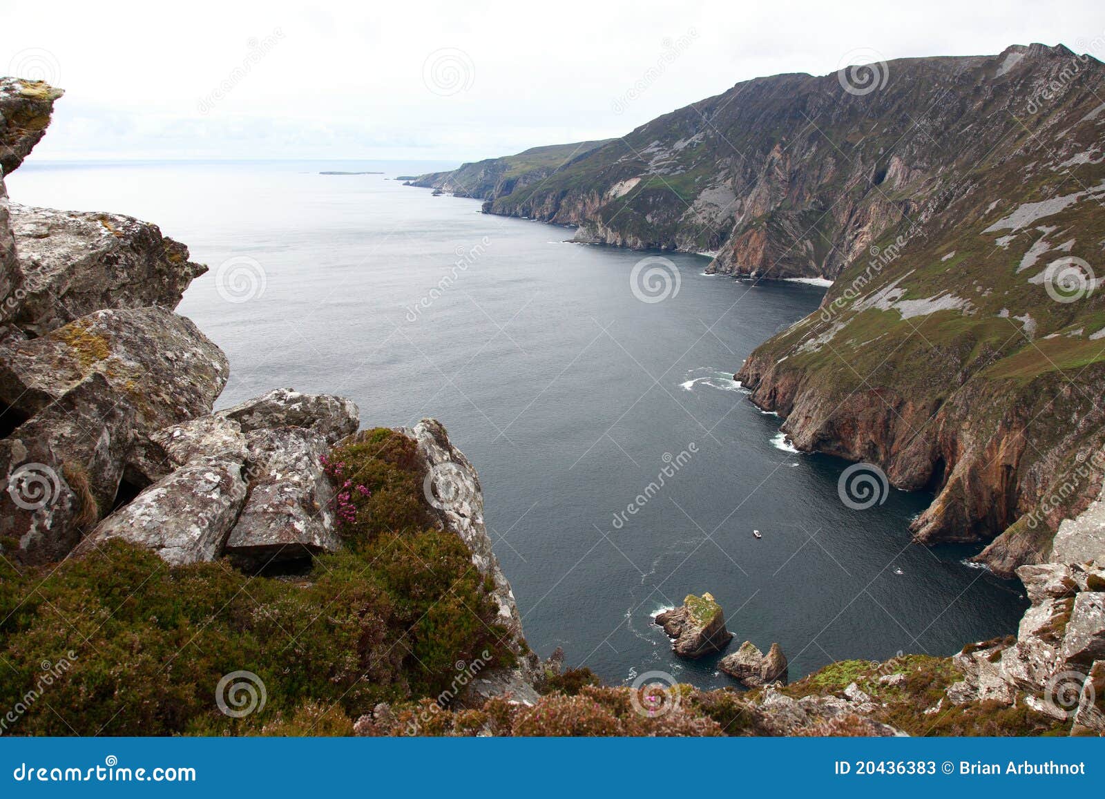 Faleza liga slieve. Falez Europe wysoki ligowy morze slieve widok