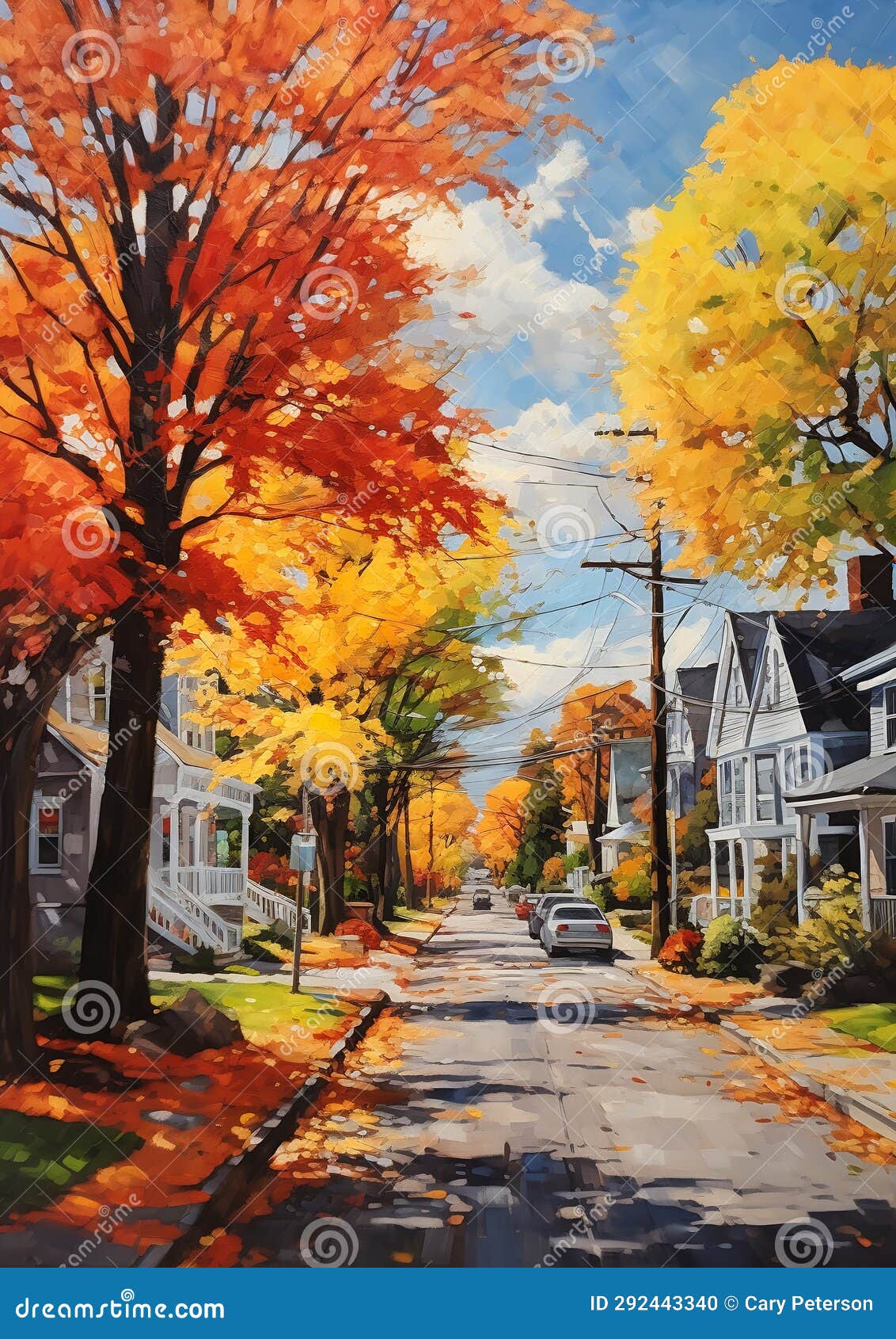 Fall in Boston: a Vibrant Tapestry of Color, Shadows, and Emotio Stock 