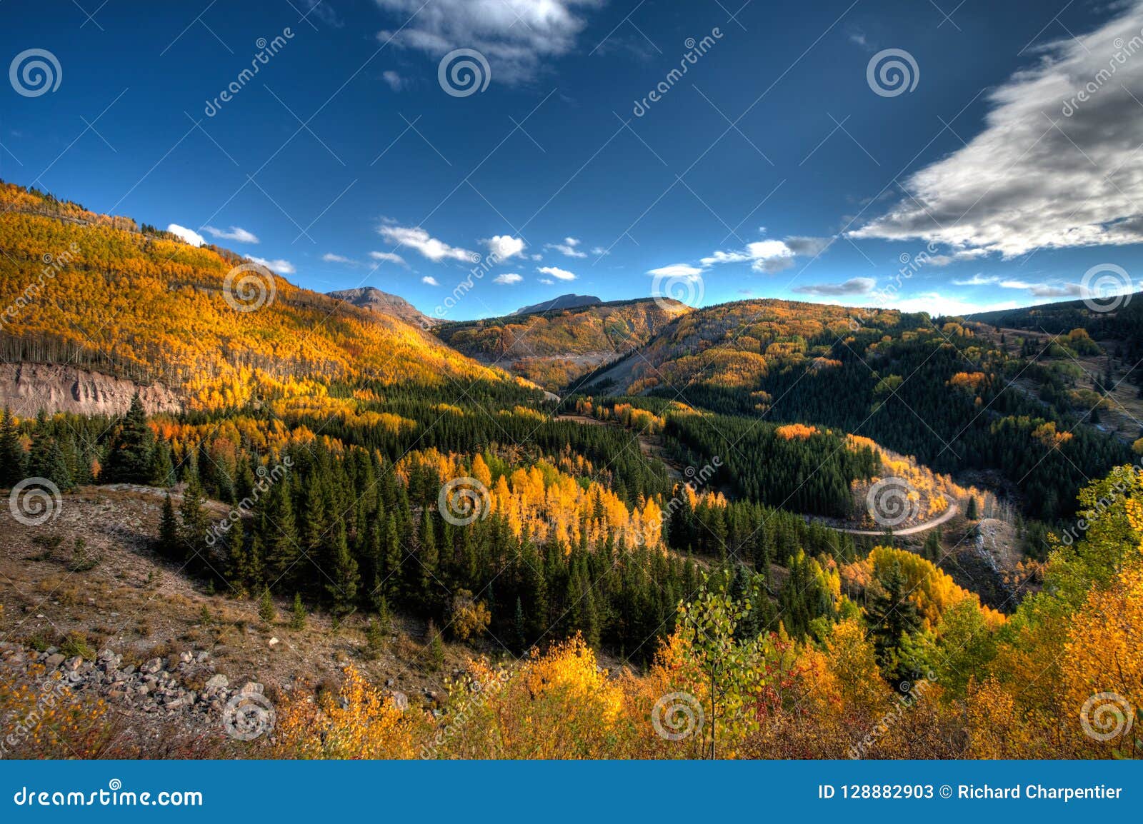 Colorado Fall Colors Near Silverton Co Along The Skyline Drive Stock
