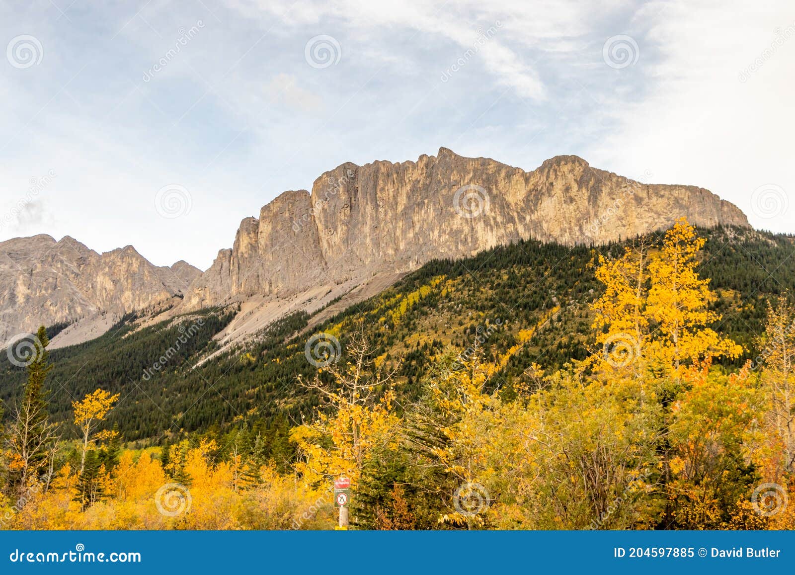 Mount Yamnuska And The Bow River In Bow Valley Provincial Park In The