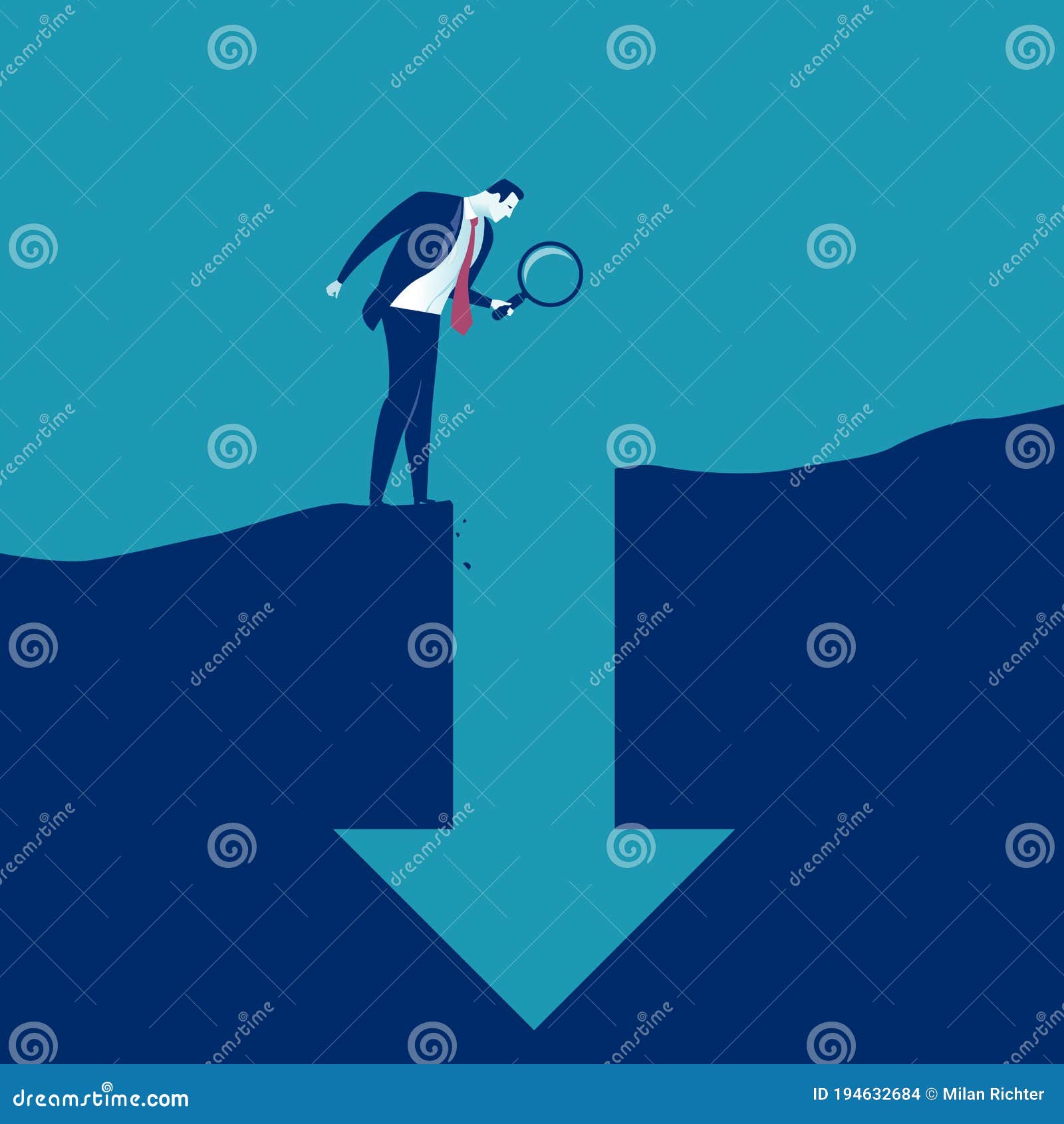 The Fall. Danger. Risk of Failure Stock Vector - Illustration of hole
