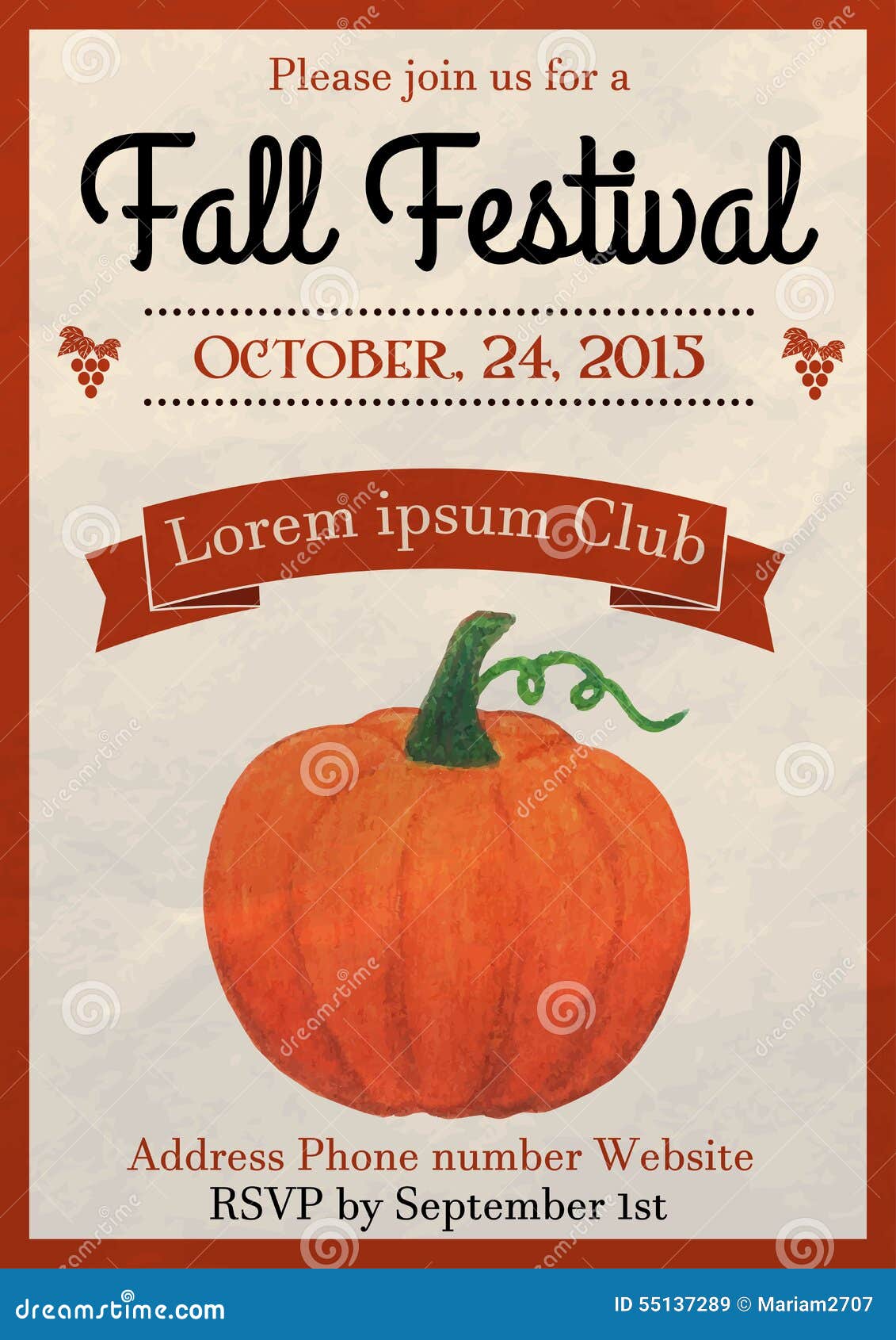 Fall Festival Flyer Free Template from thumbs.dreamstime.com