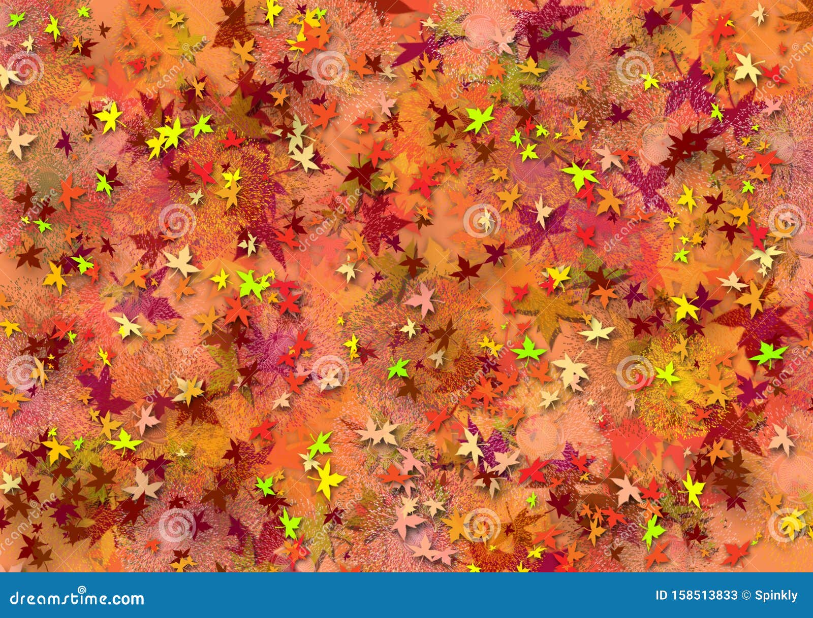Fall Leaves Pattern Background Textured 3d Wallpaper Stock Illustration -  Illustration of device, colour: 158513833