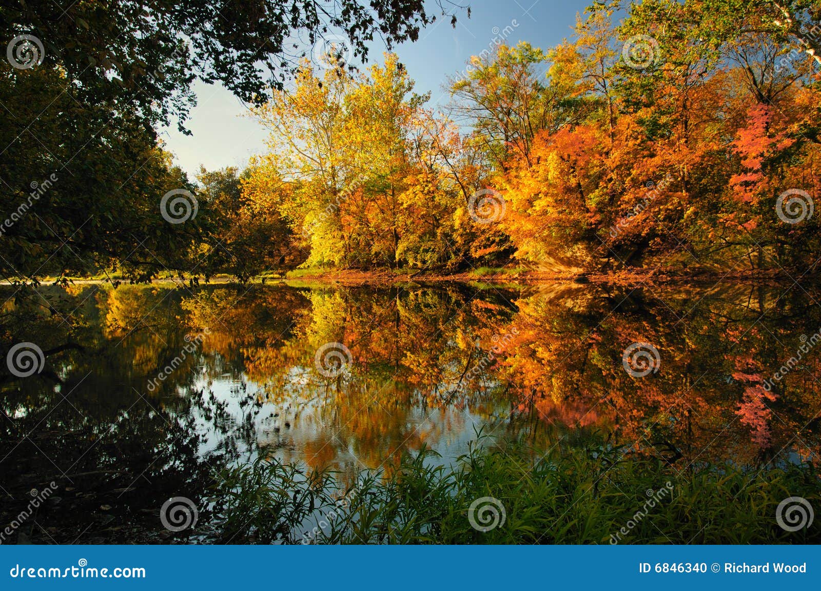 fall reflections on a river
