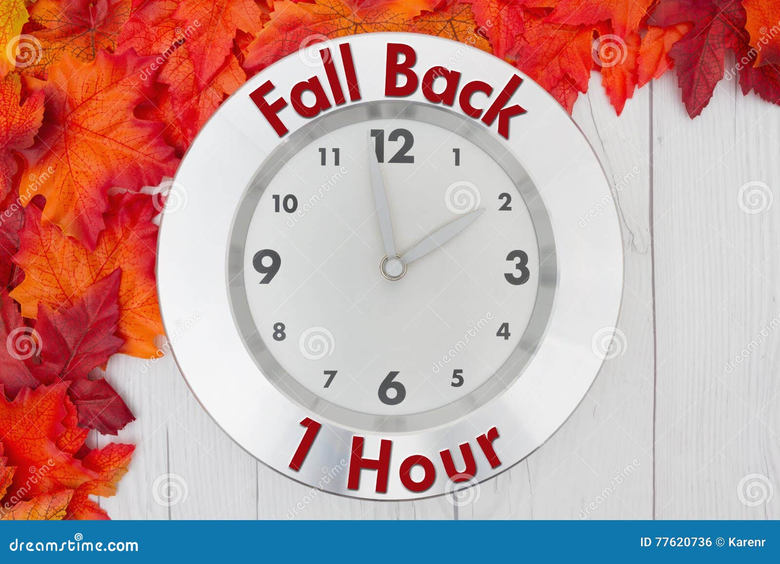 Fall Time Change stock photo. Image of text, savings 77620736