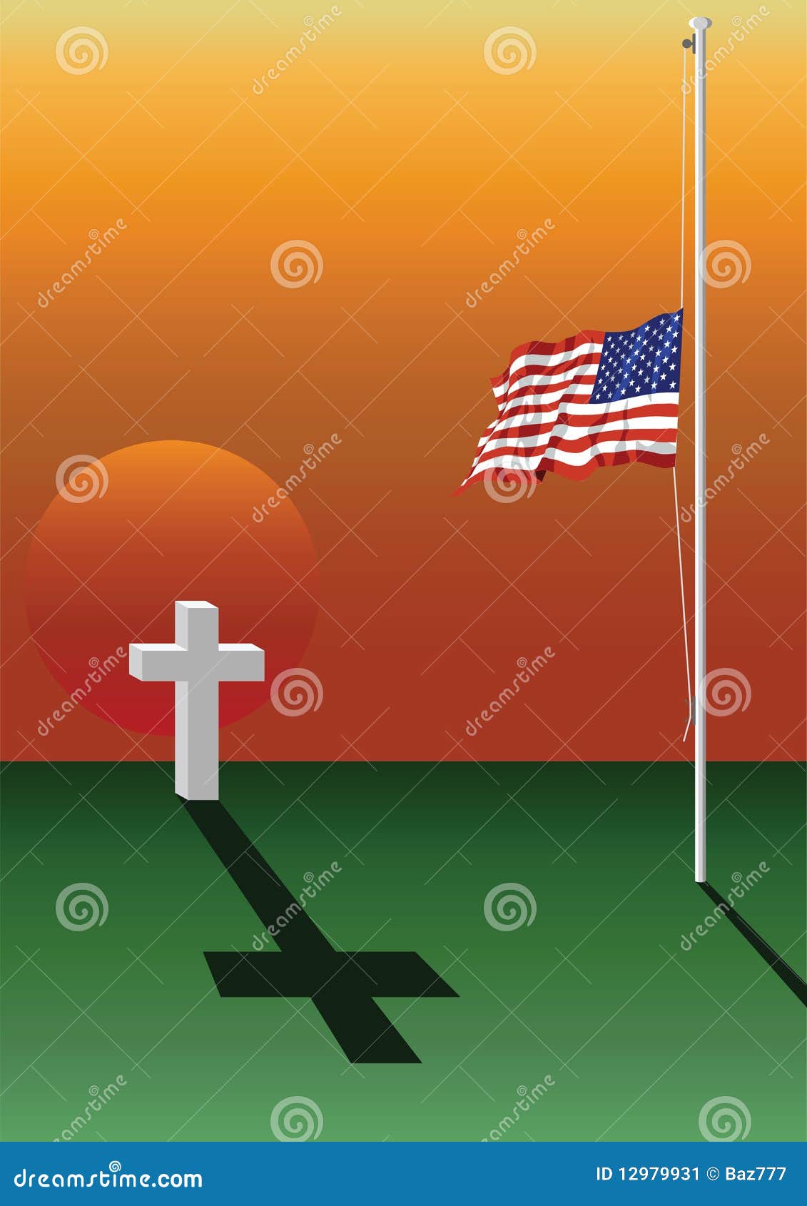 Fallen soldier grave stock vector. Illustration of fatality 12979931