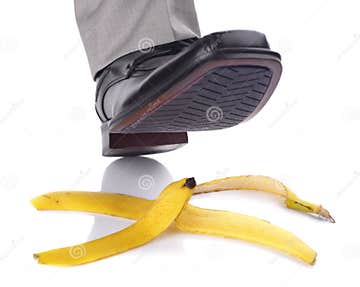 Falling on a banana skin stock photo. Image of isolated - 36921540