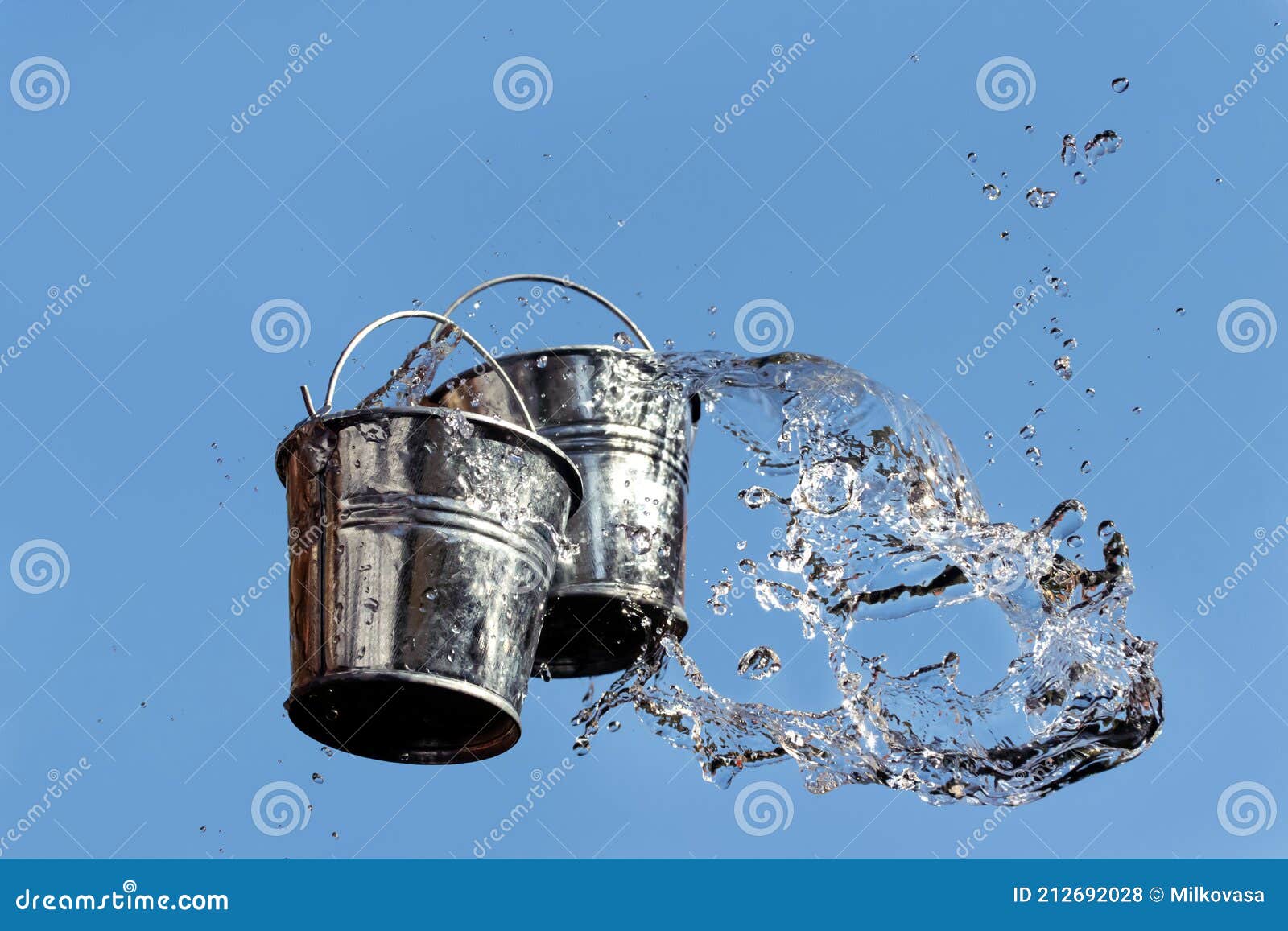 A Falling Buckets Splashes Water Stock Photo Image of household, pour
