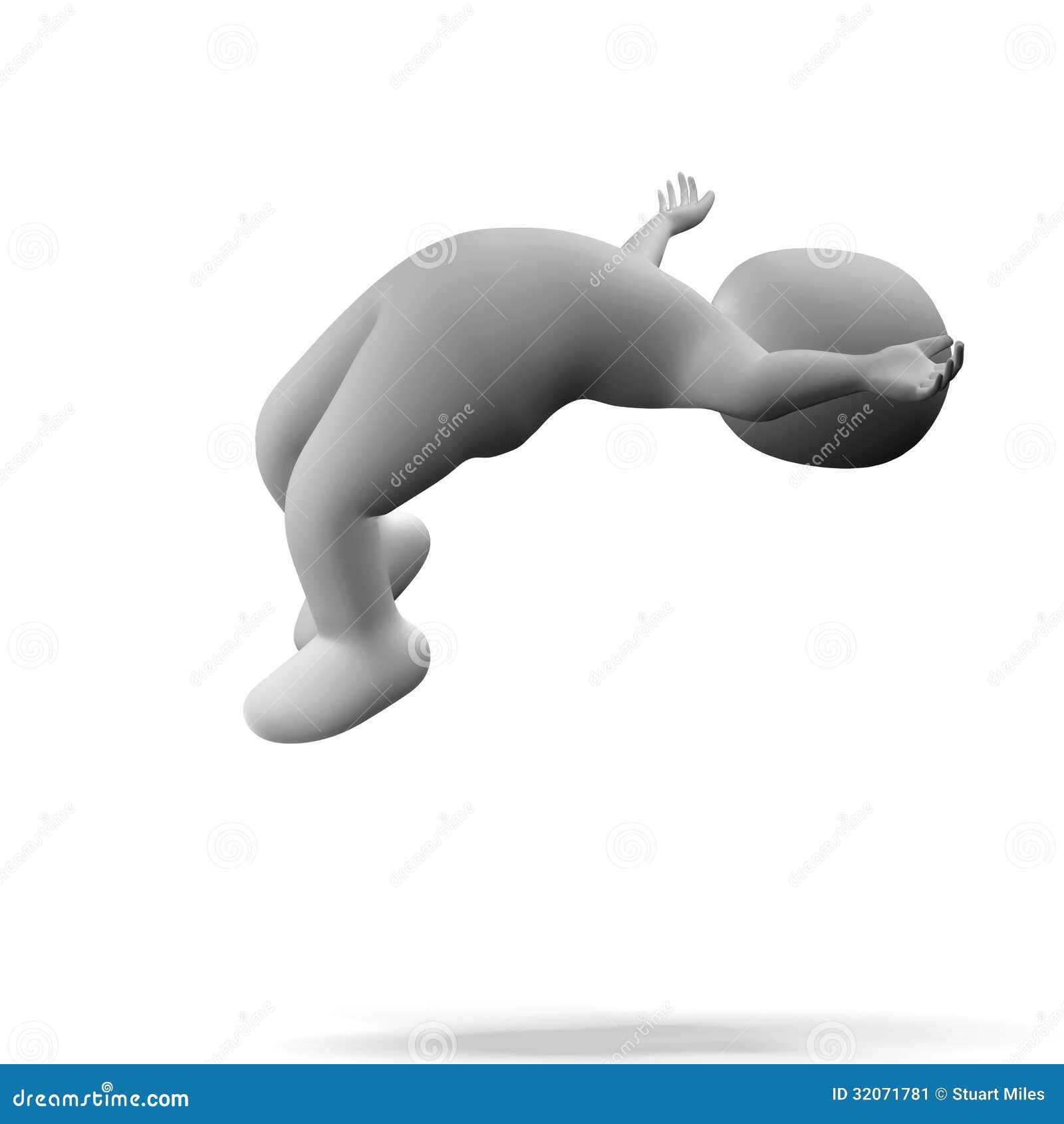 falling 3d character showing peril and danger