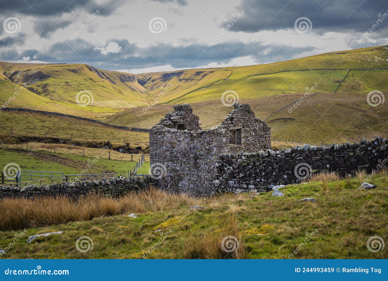 dealict barn on the nine standards rigg on the coast to coast walk in the north pennines near to kirkby stephen