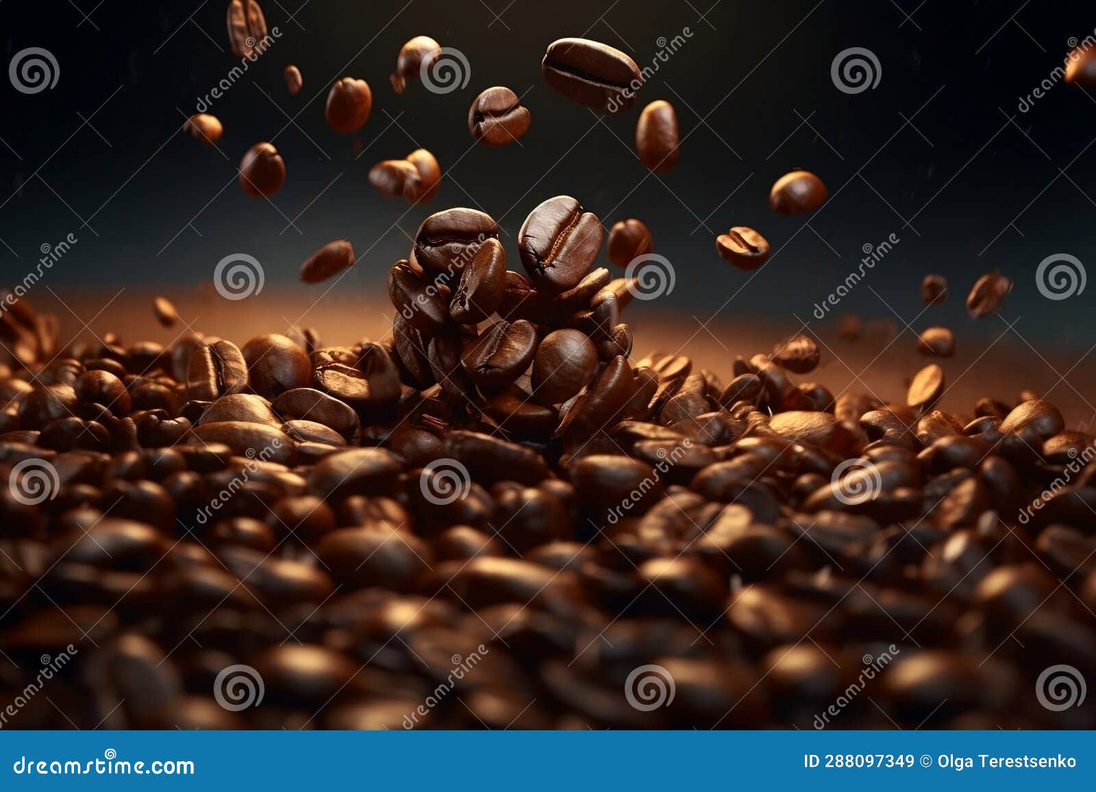 Falling and Flying Coffee Beans, Good for Any Project. Generative AI