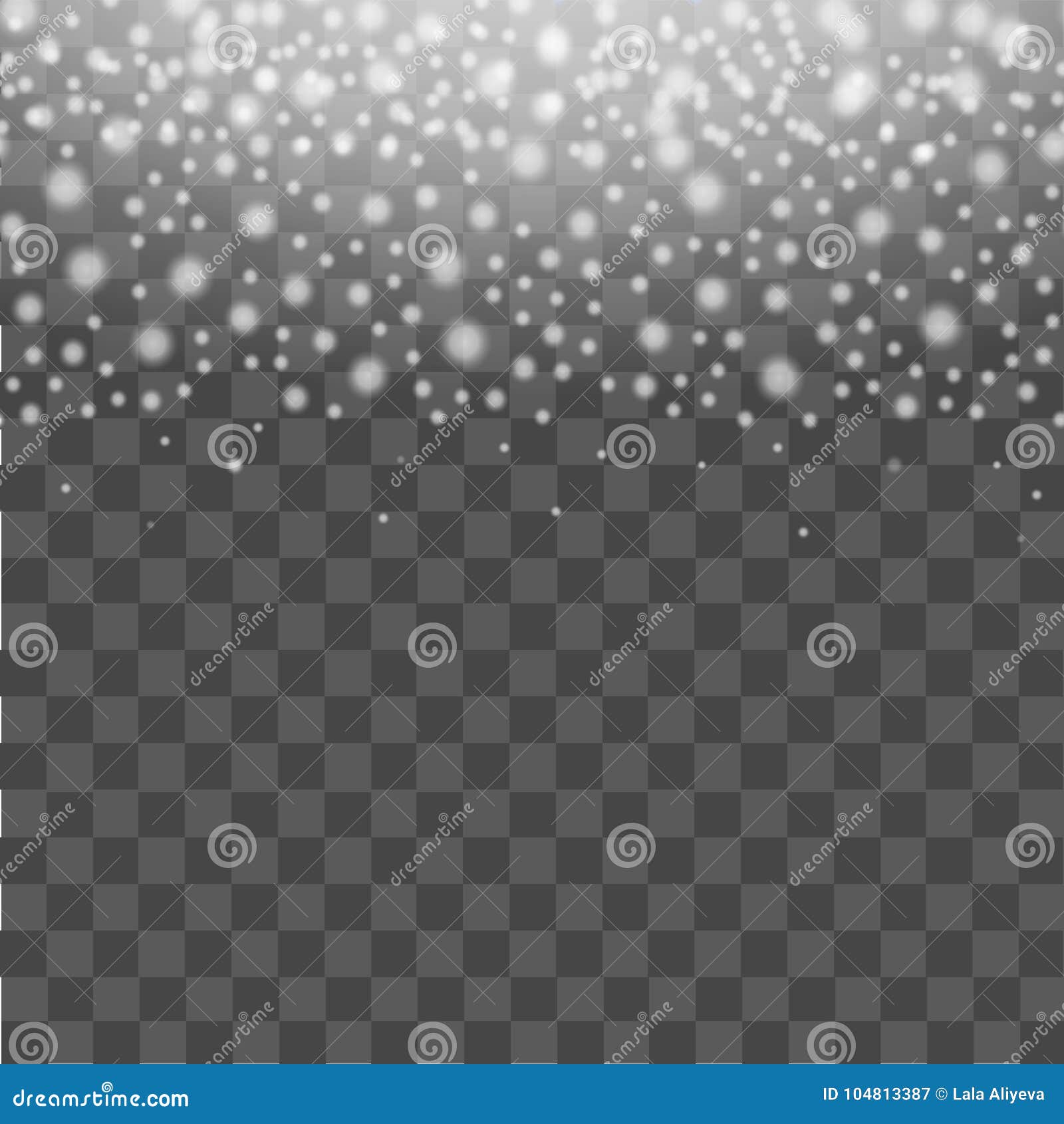 Falling Glitter Particles on Transparent Background. Vector