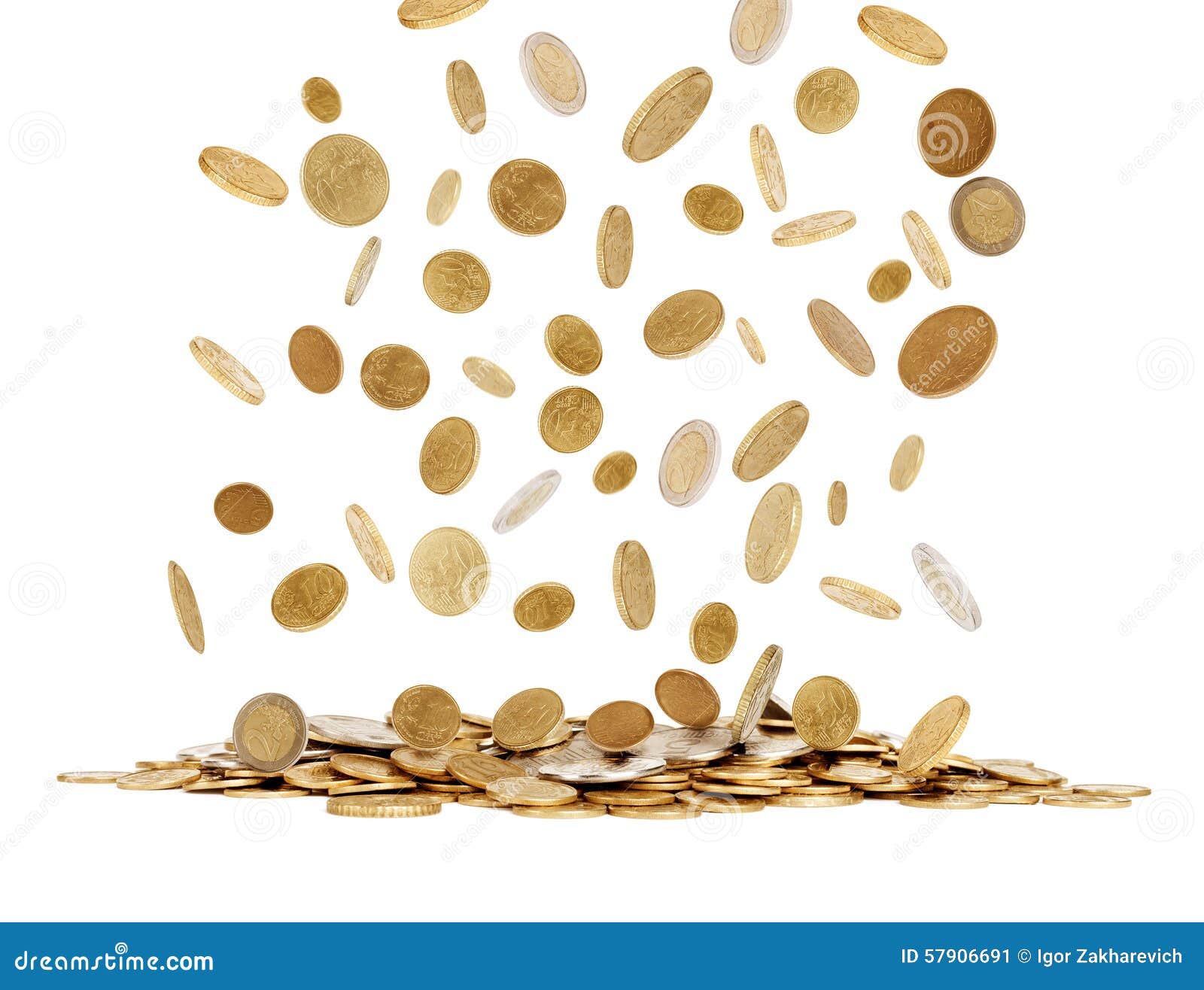 Falling gold coins stock image. Image of earnings, objects 57906691