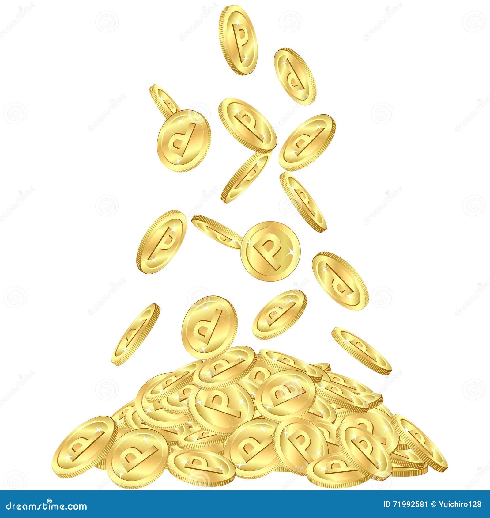 Falling gold point coins stock vector. Illustration of gamble - 71992581