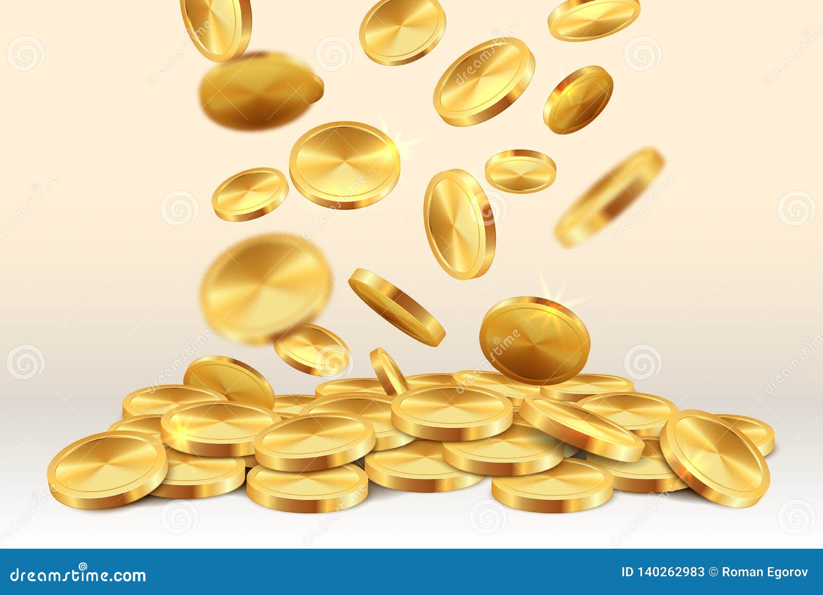 falling golden coins. money rain casino jackpot 3d realistic gold game winning treasure.  falling coin