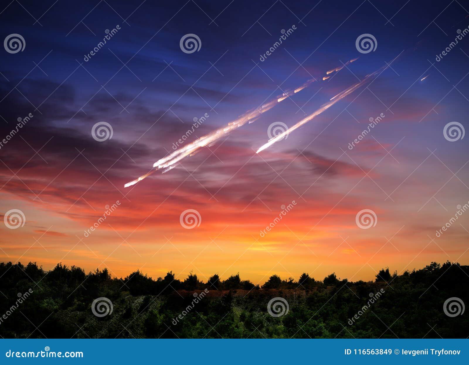 falling meteorite, asteroid, comet on earth. s of this image furnished by nasa.