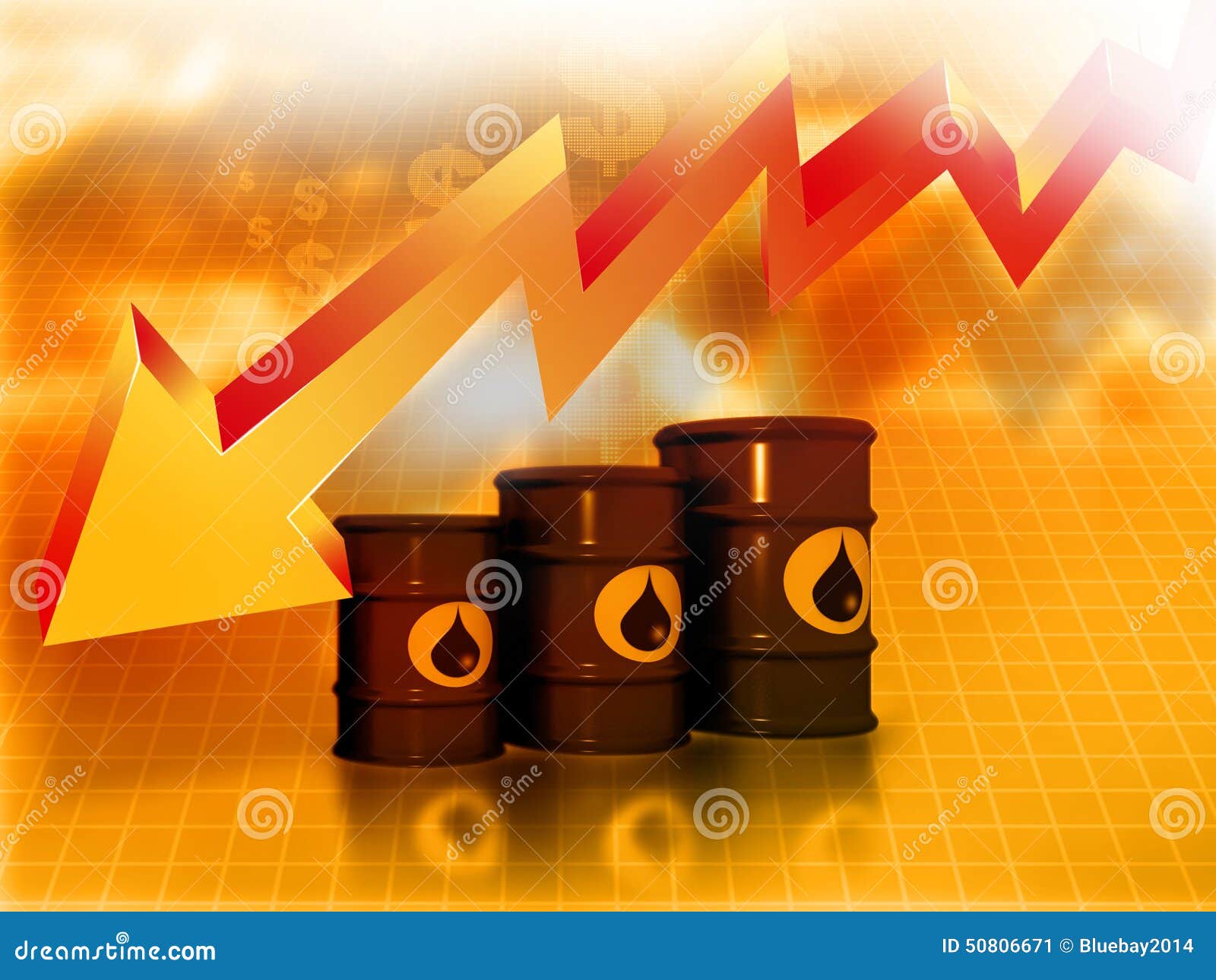 Falling oil price graph stock illustration. Illustration of backdrop