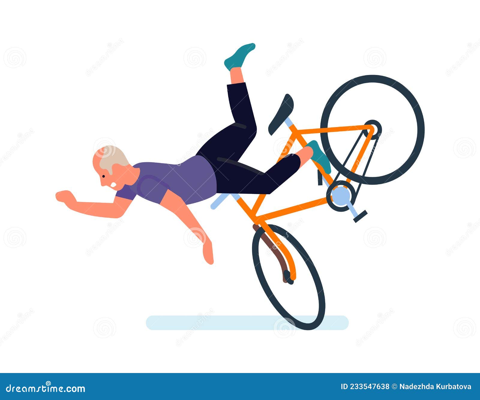 Falling People. Old Man Falls Off Bike. Dangerous Traumatic Situations  during Cycling, Common Accidents on Walk, Extreme Stock Vector -  Illustration of accident, extreme: 233547638
