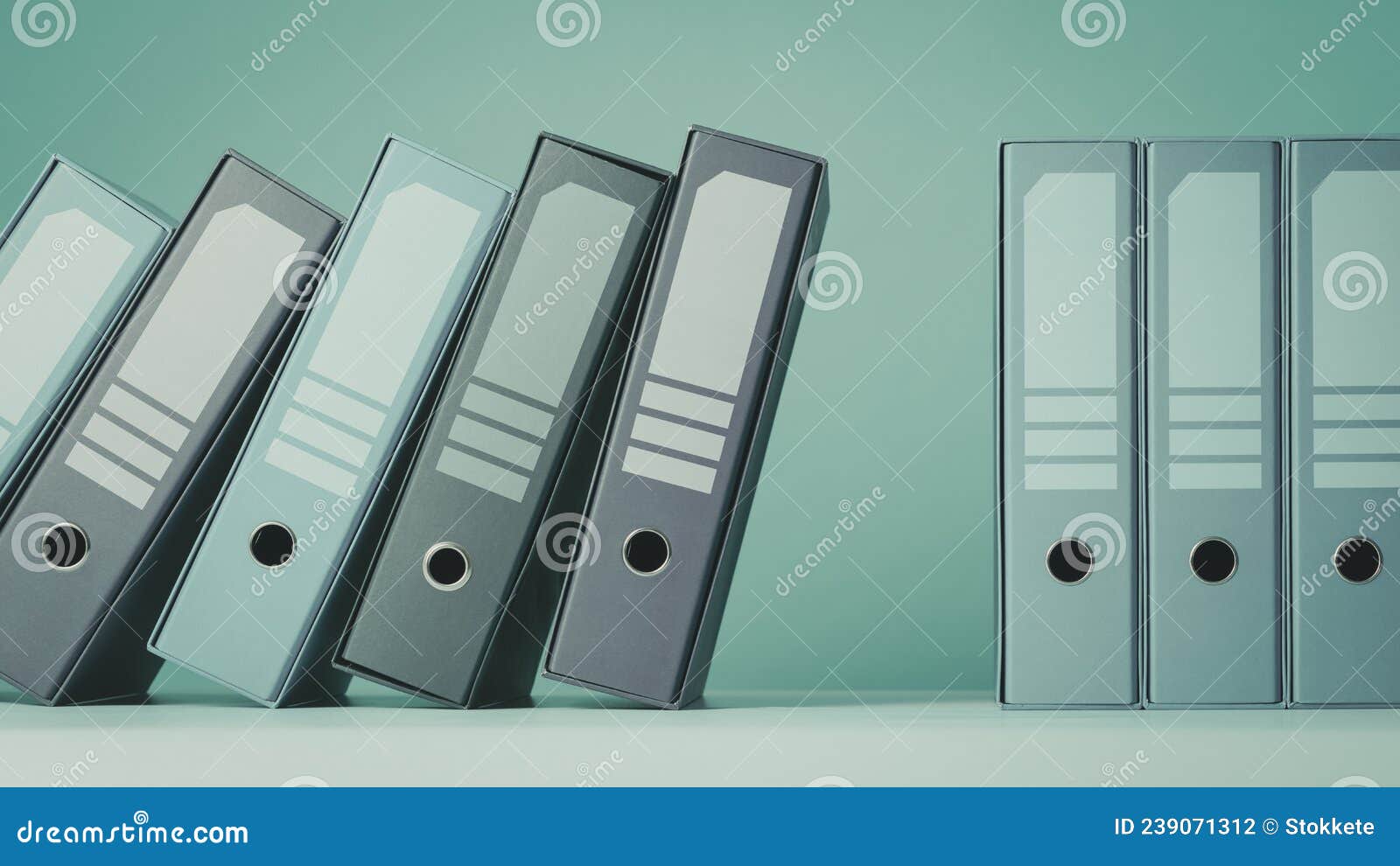 Falling Ring Binders on a Shelf Stock Photo Image of chaotic