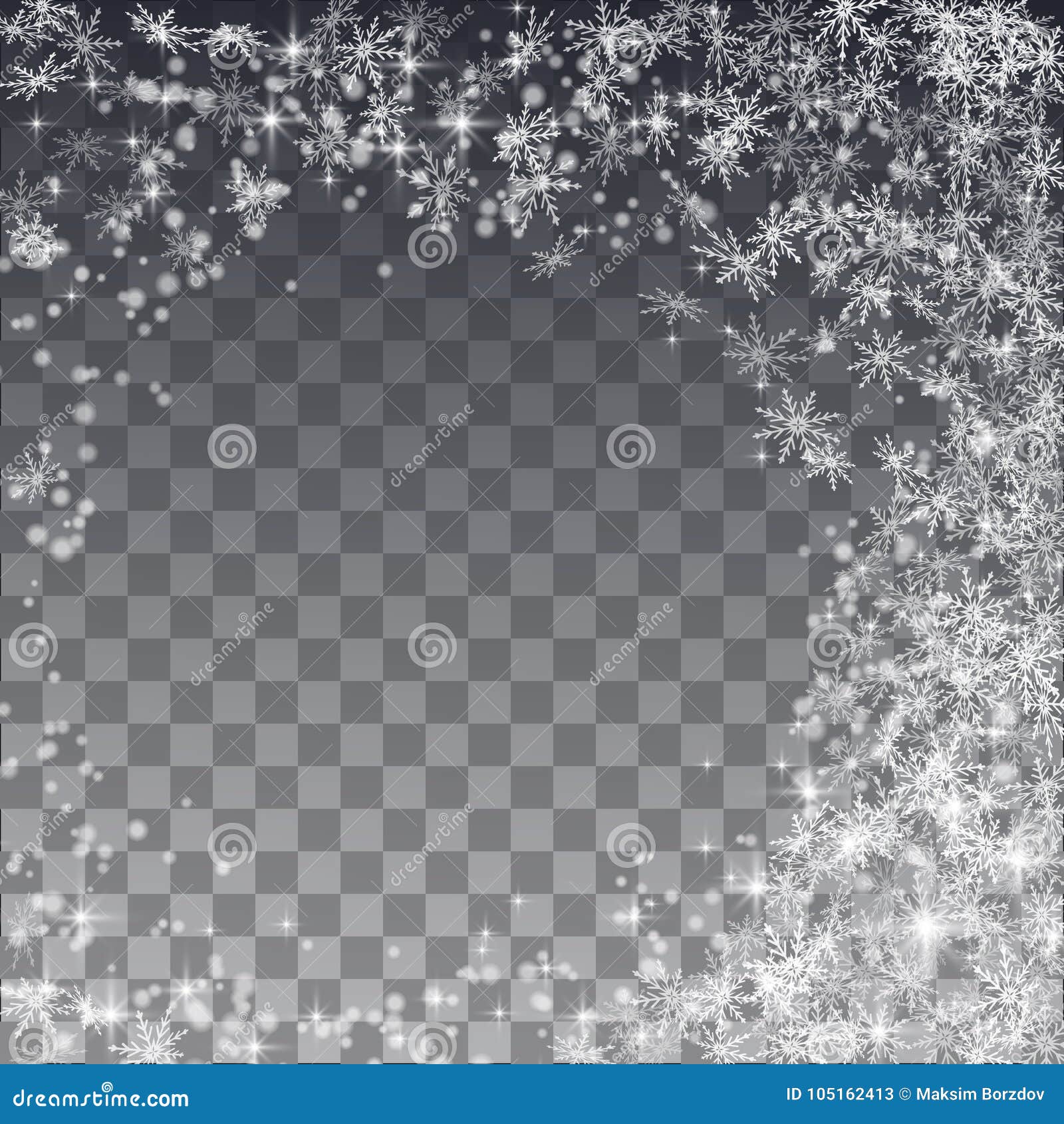 Falling Snow on a Transparent Background. Vector Illustration 10 EPS ...