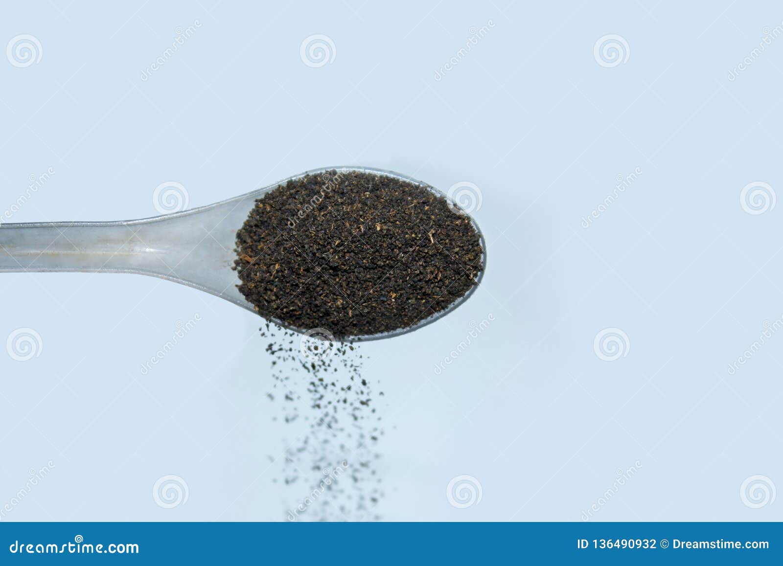 Falling Tea Powder from Spoon Stock Photo Image of dessert, closeup