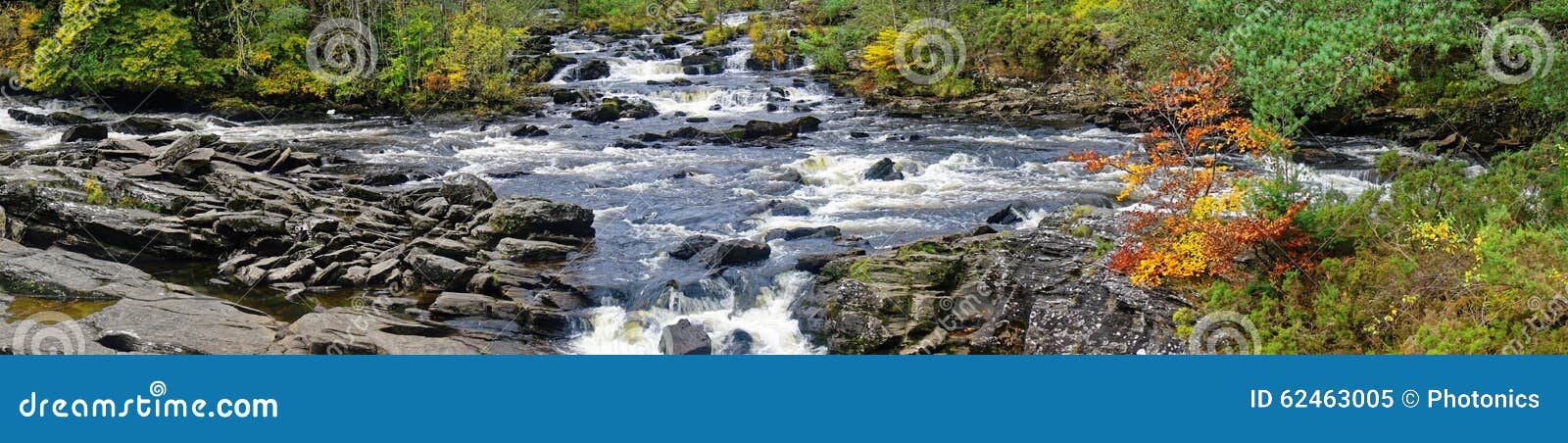 falls of dochart in autumn