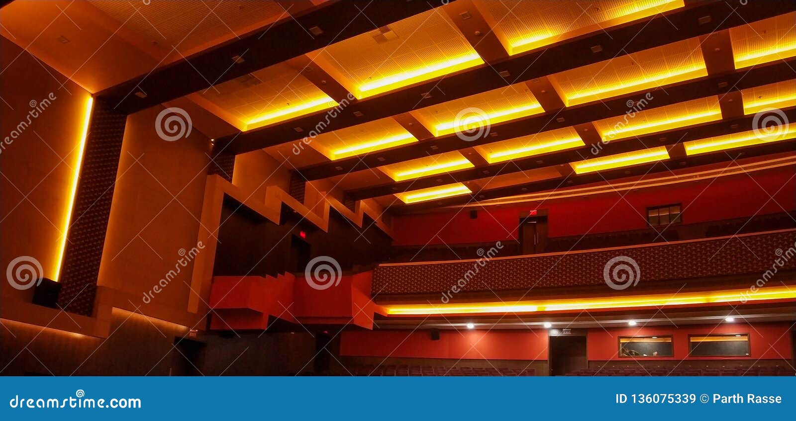 False Ceiling Design Of Auditorium Stock Image Image Of Reflect