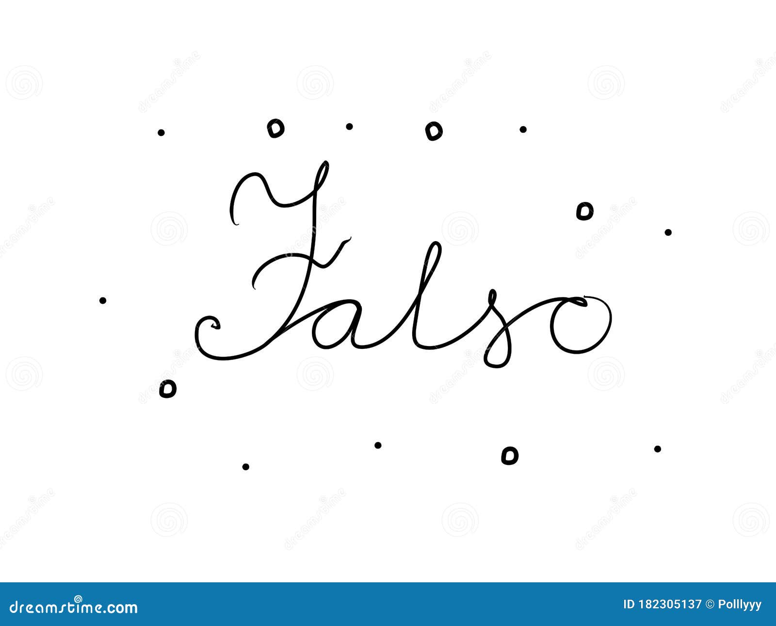 falso phrase handwritten with a calligraphy brush. false in italian. modern brush calligraphy.  word black