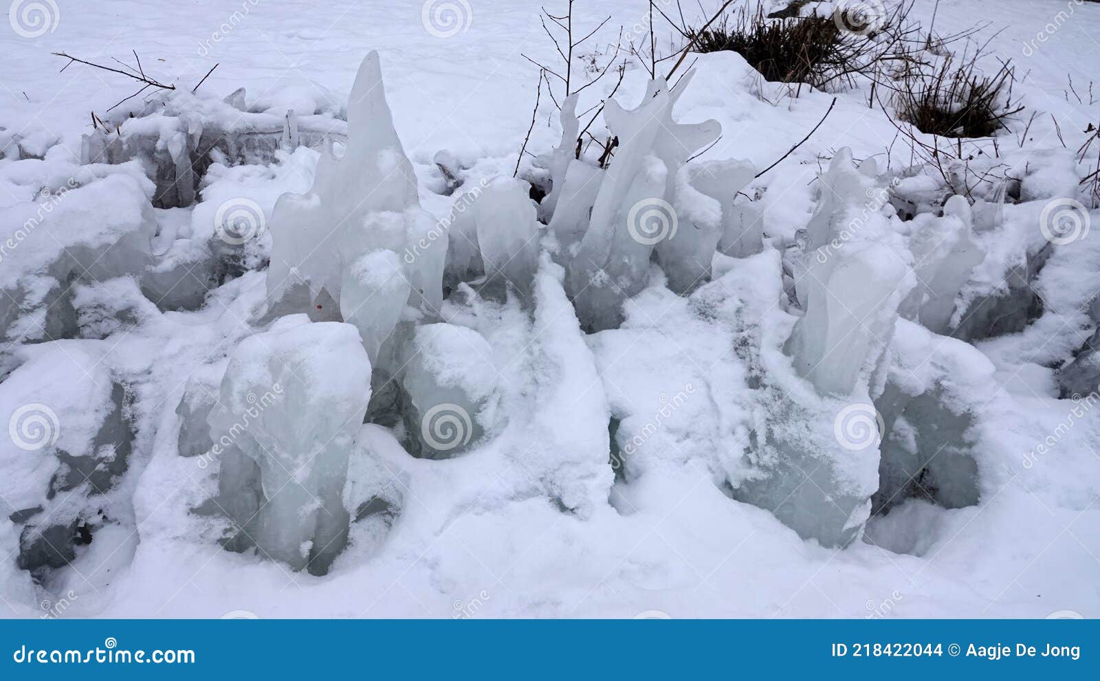 frozen rocks on shore of lake siljan in tallberg near rattvik in dalarna in sweden