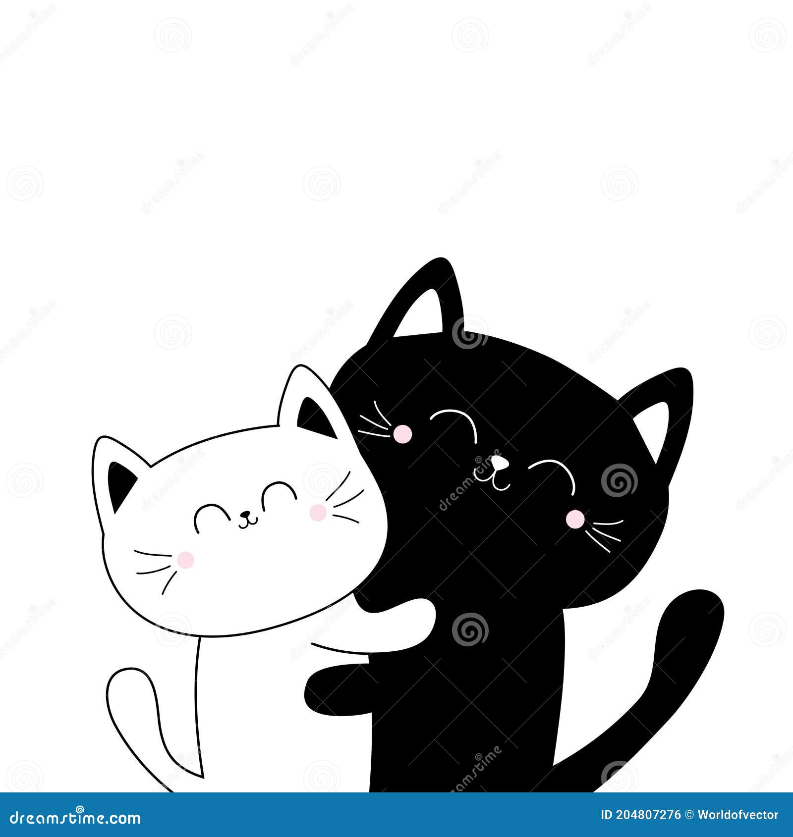 Conjunto de desenhos animados de casal de gatos para crianças para