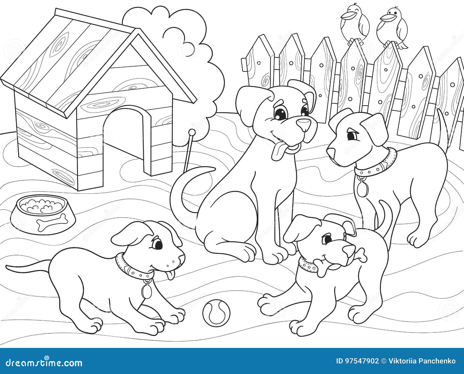 Desenhos para colorir de desenho de uma família cachorro para colorir  