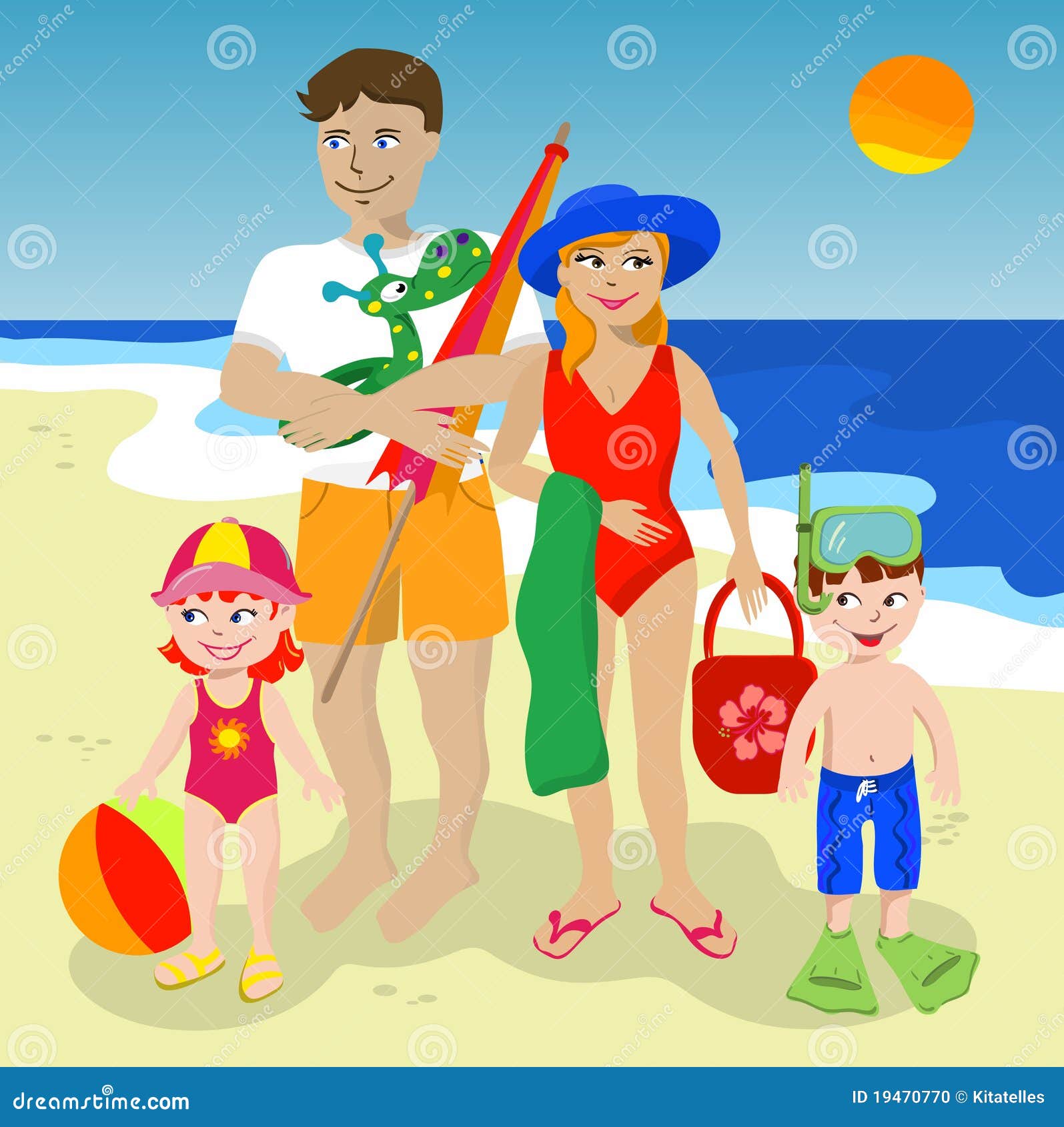 Adesivo Famiglia Spiaggia - Decorazione Per Auto, Porte, Libri E Portatili - Foto 3