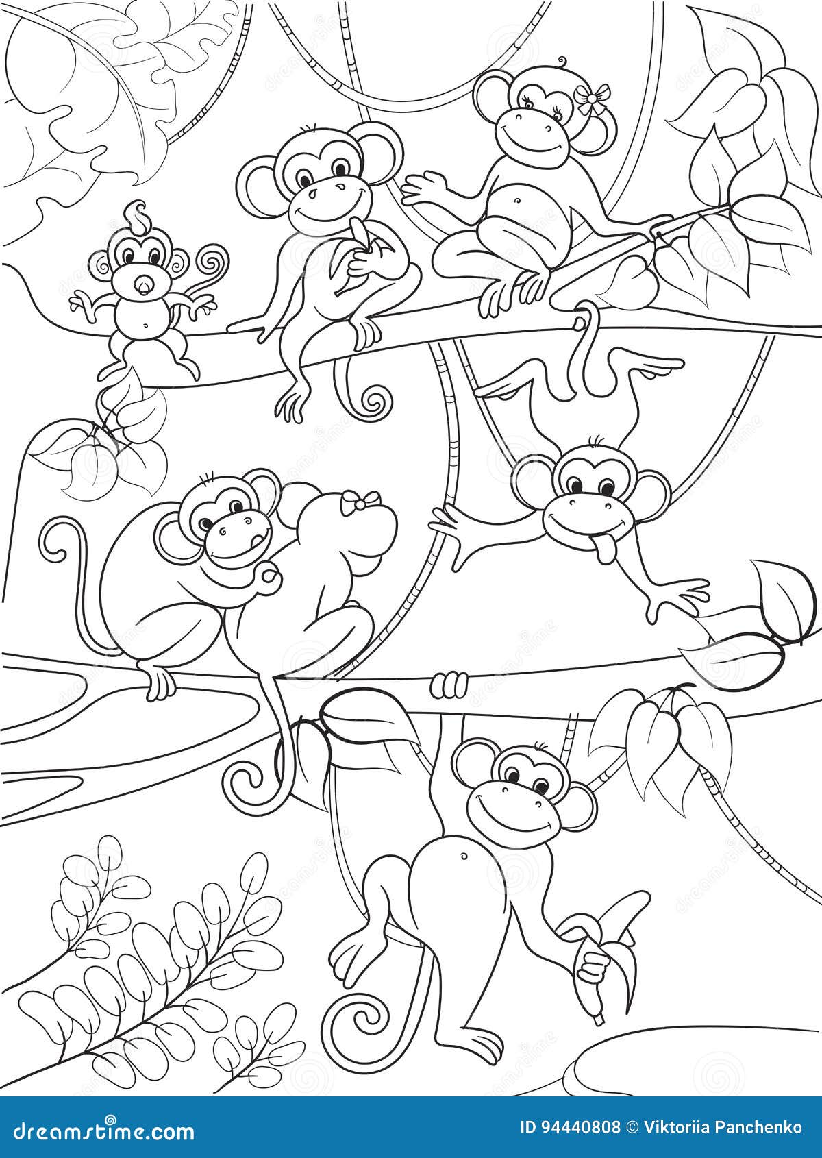 Libro da colorare per bambini di 4-5 anni (Scimmie): Buy Libro da