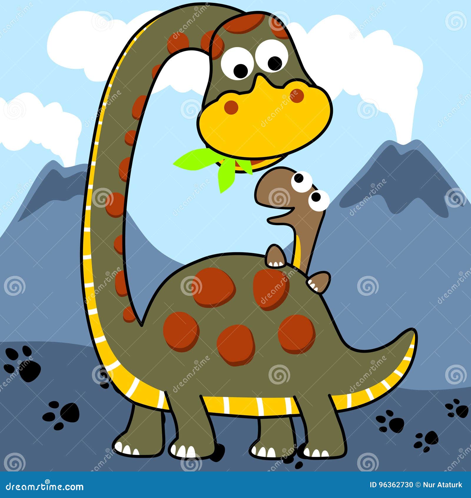 Familia De Los Dinosaurios Del Vector Ilustración del Vector - Ilustración  de divertido, familia: 96362730
