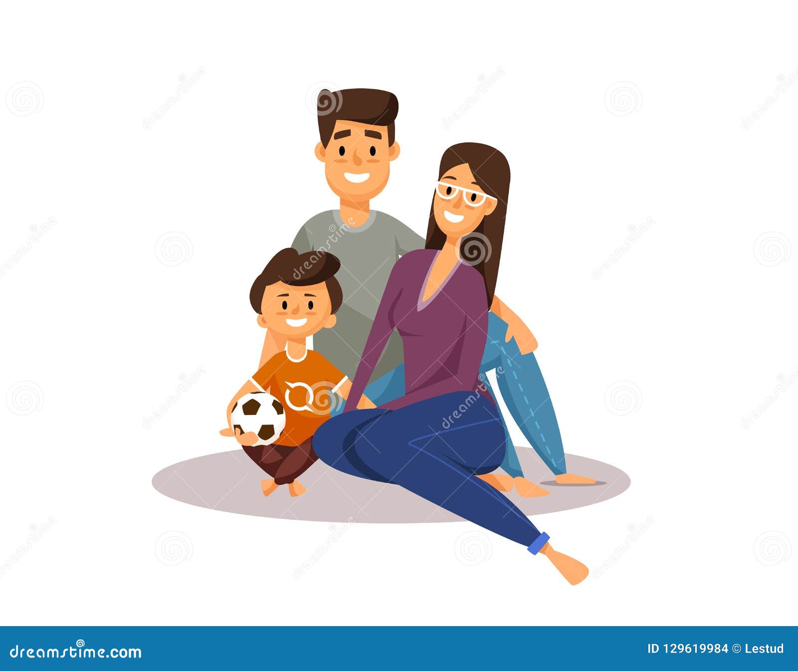 Familia Feliz Padre, Madre E Hijo Ilustración del Vector - Ilustración de  felicidad, persona: 129619984