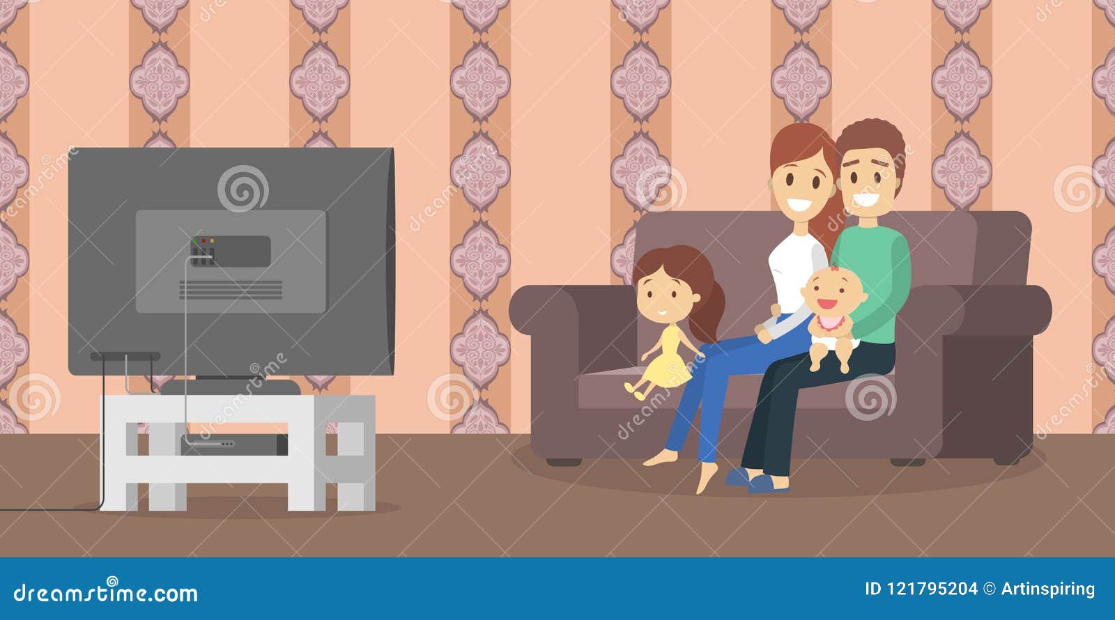 Familia Que Ve La Tv En La Sala De Estar Ilustracion Del Vector Ilustracion De Casero Pares Familia Que Ve La Tv En La Sala De Estar Ilustracion Del Vector Ilustracion De Casero Pares