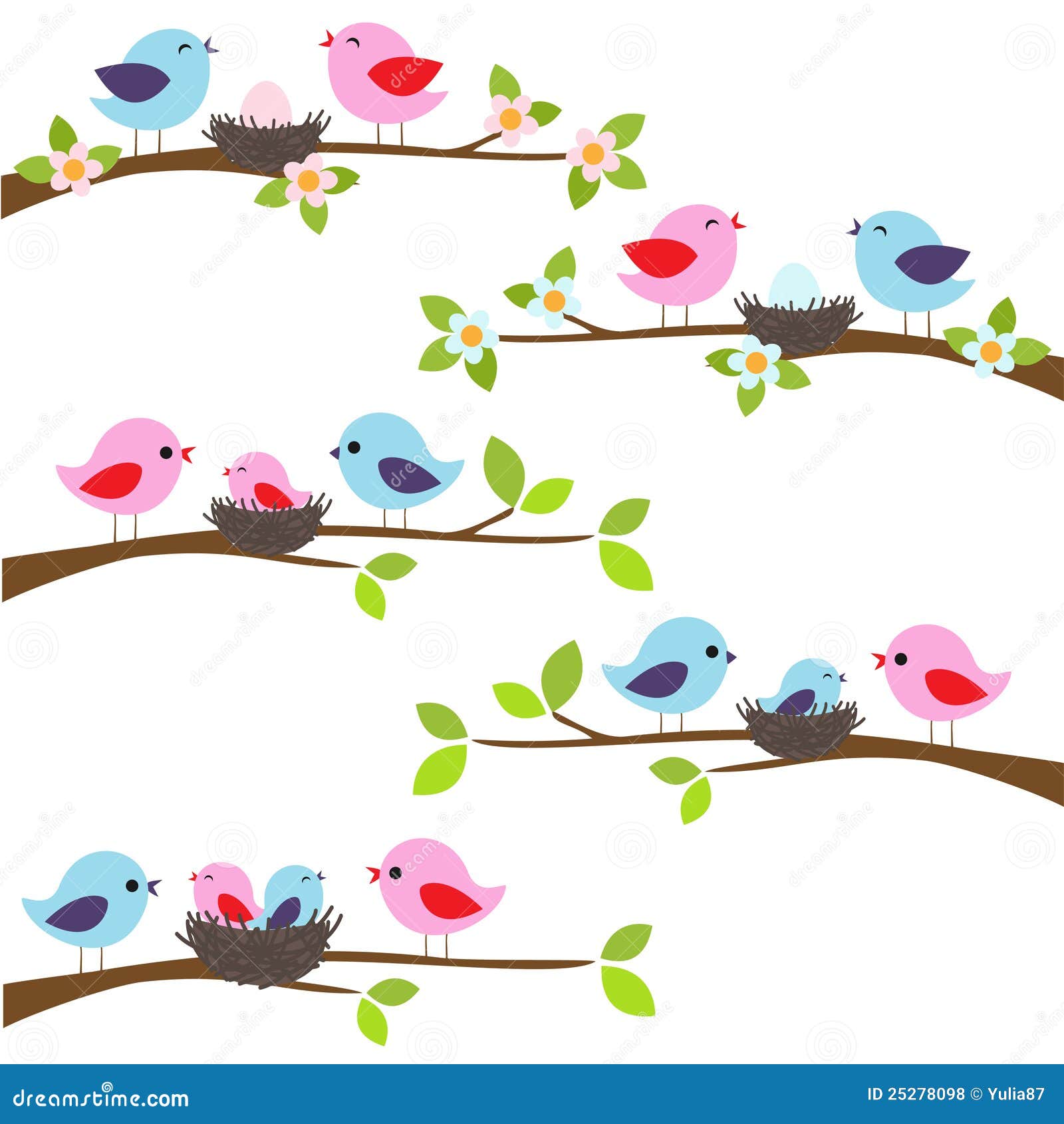 Famille Des Oiseaux Illustration De Vecteur Illustration Du