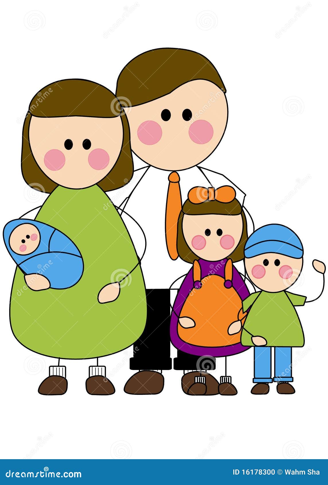 family of five clip art