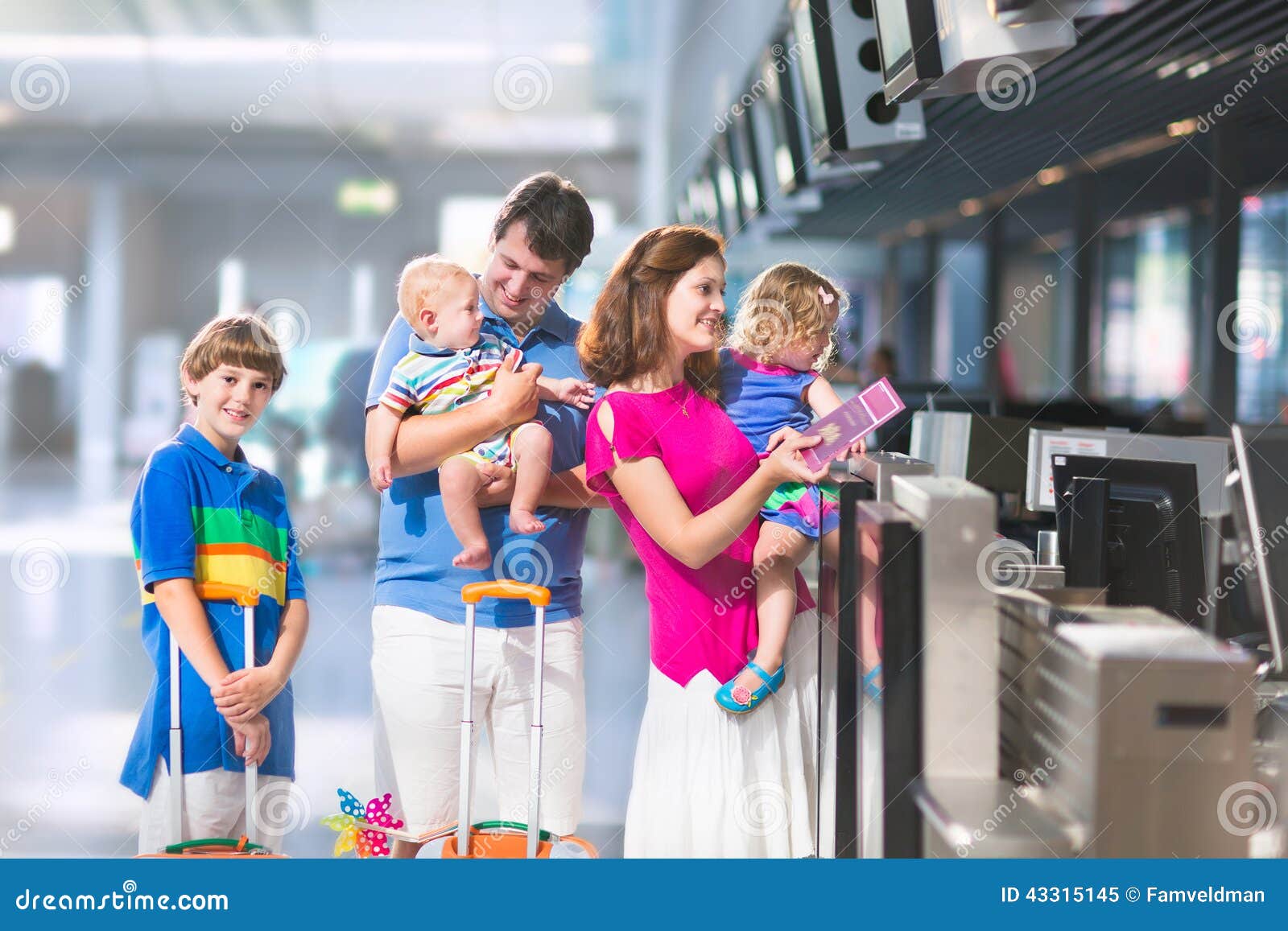 family at the airport