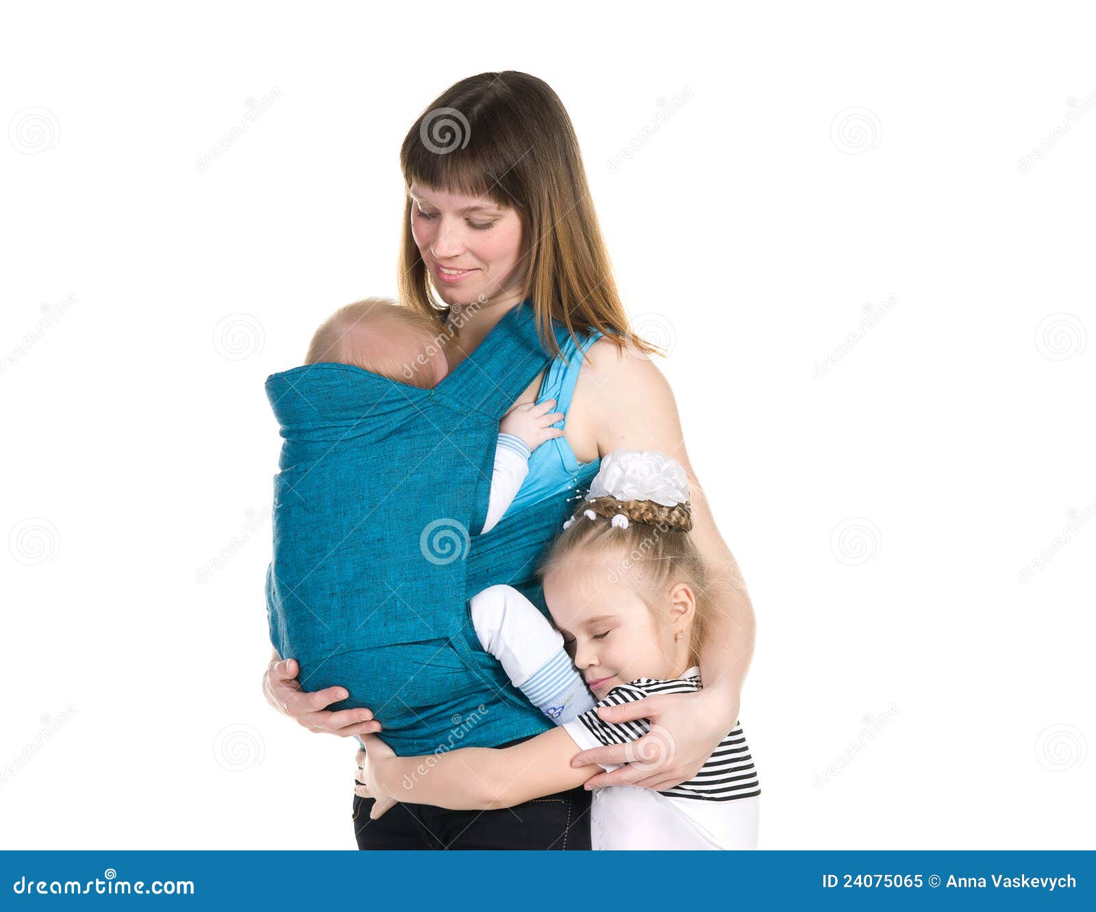 Family, baby in a sling stock image. Image of daughter 24075065