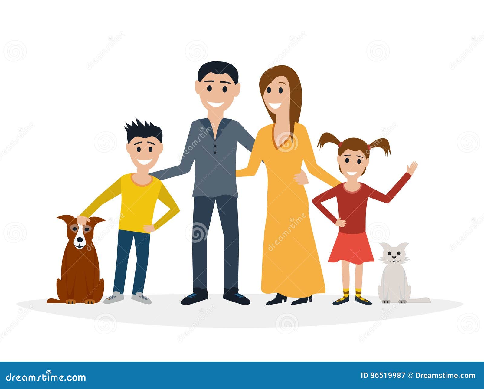 Family stock vector. Illustration of flat, people, character - 86519987
