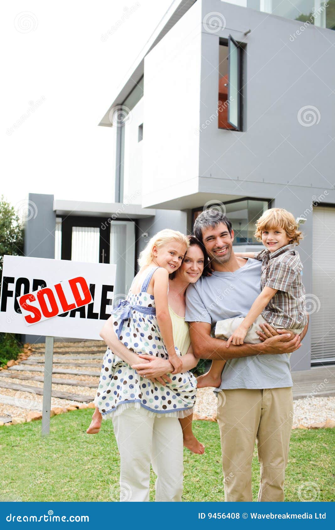 Family buying a house stock photo. Image of face, love - 9456408