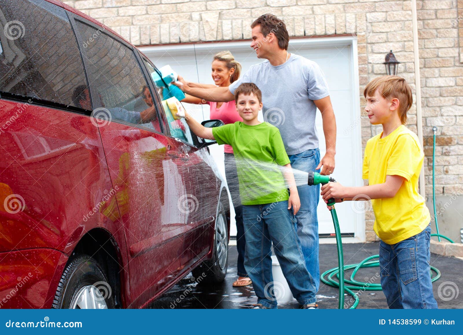 Kids Helping Clean Car stock photo. Image of people, candid - 92109982