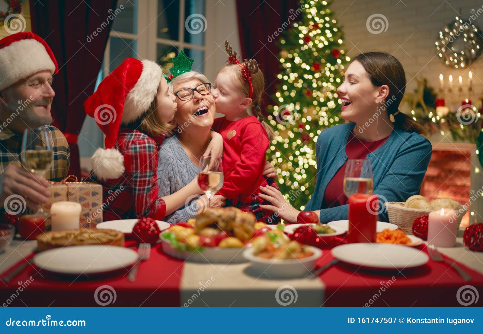 Family Celebrating Christmas Stock Image Image of background, father Celebration Christmas