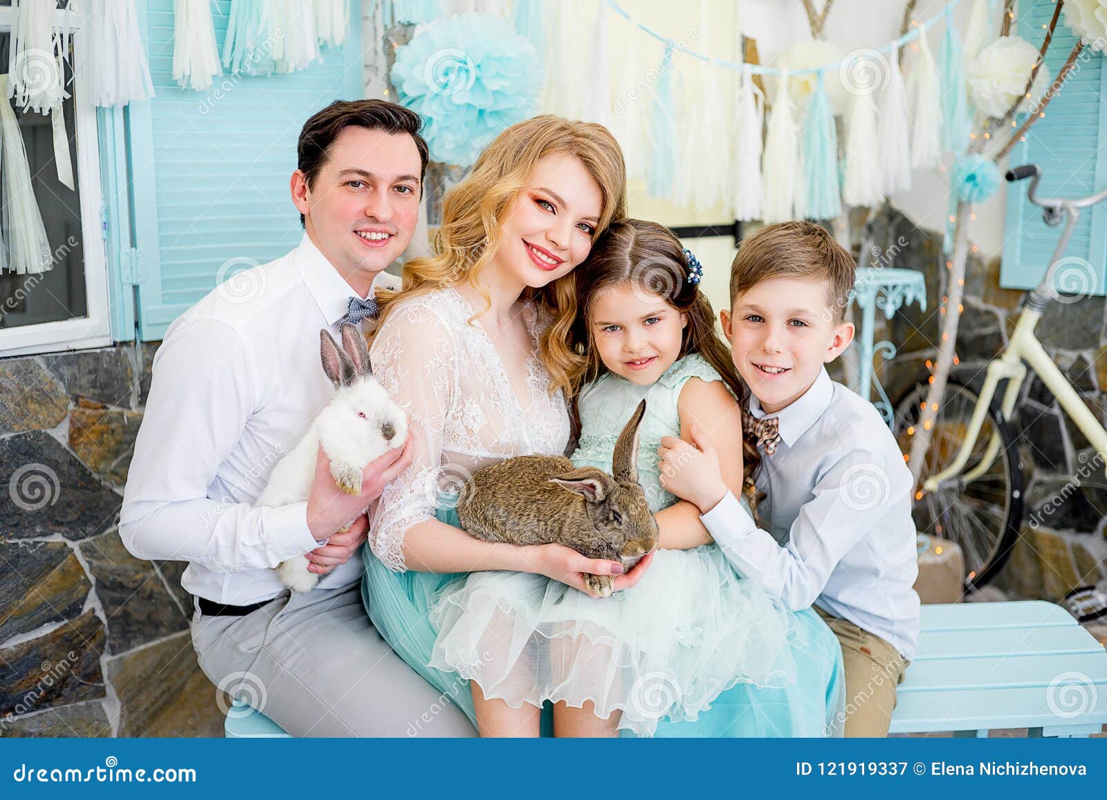 Family celebrating easter stock image. Image of beautiful 121919337