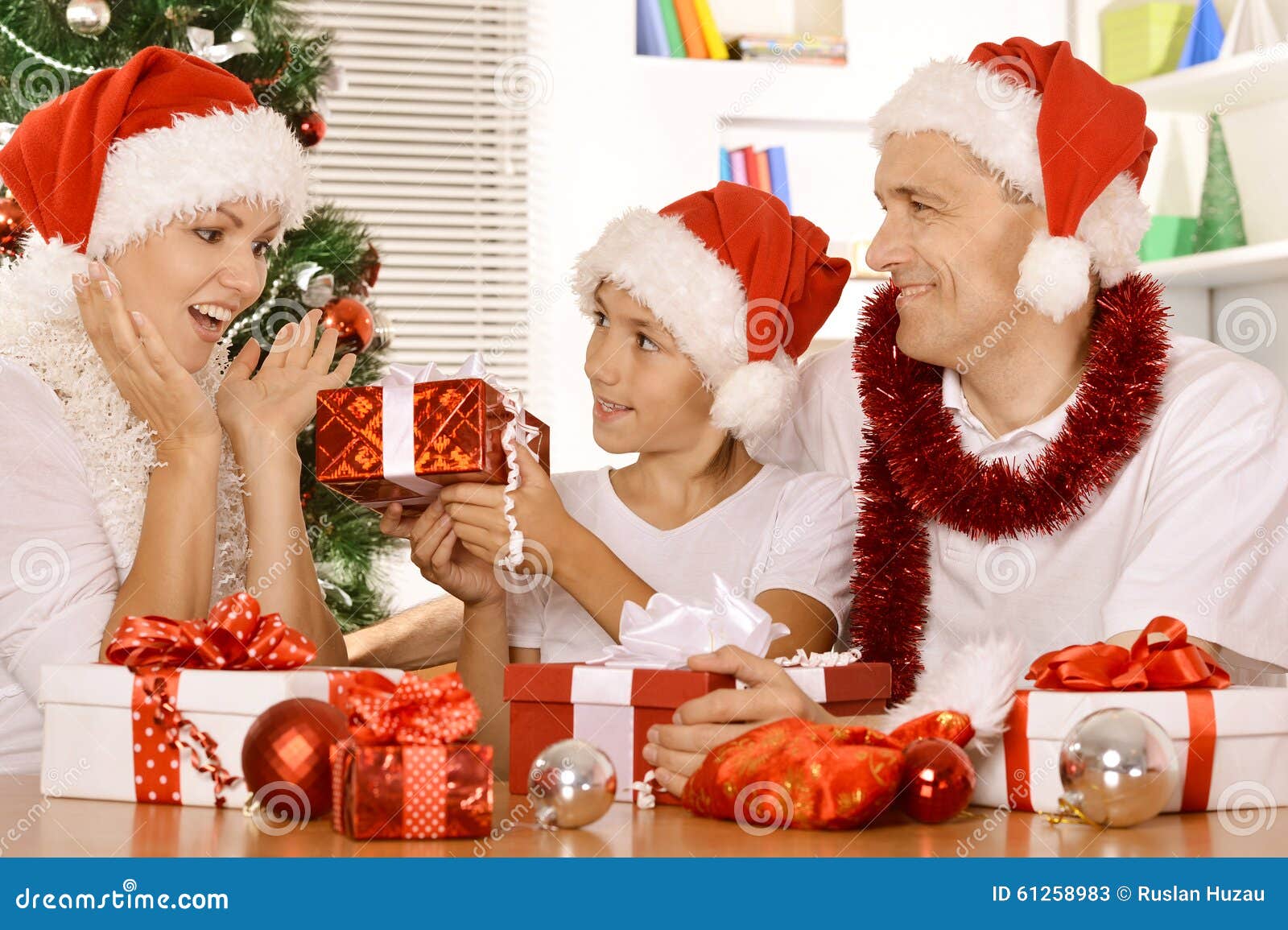 Family Celebrating New Year Stock Image - Image of caucasian, cute