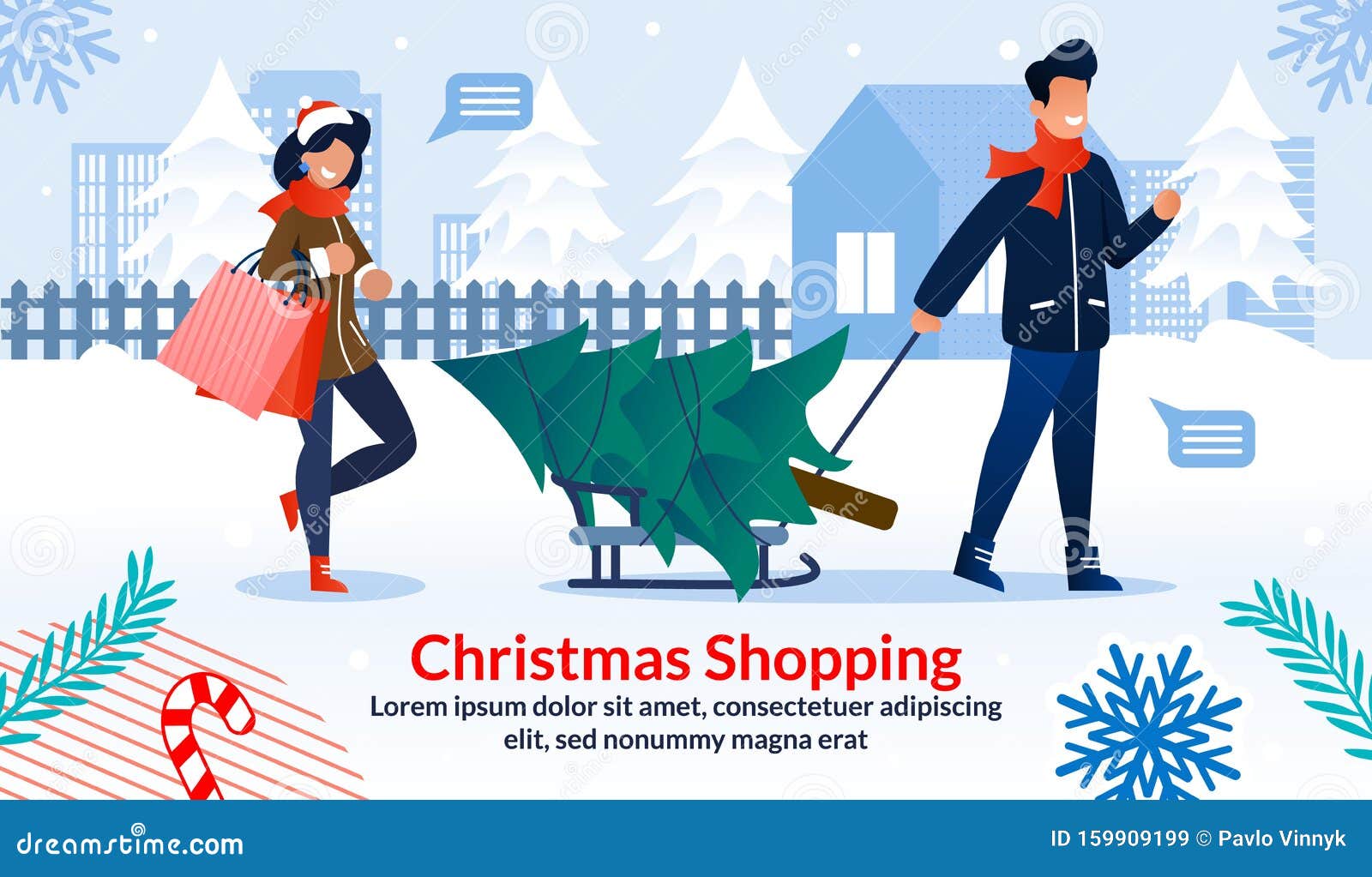 Download Family Christmas Shopping Advertising Flat Poster Stock ...