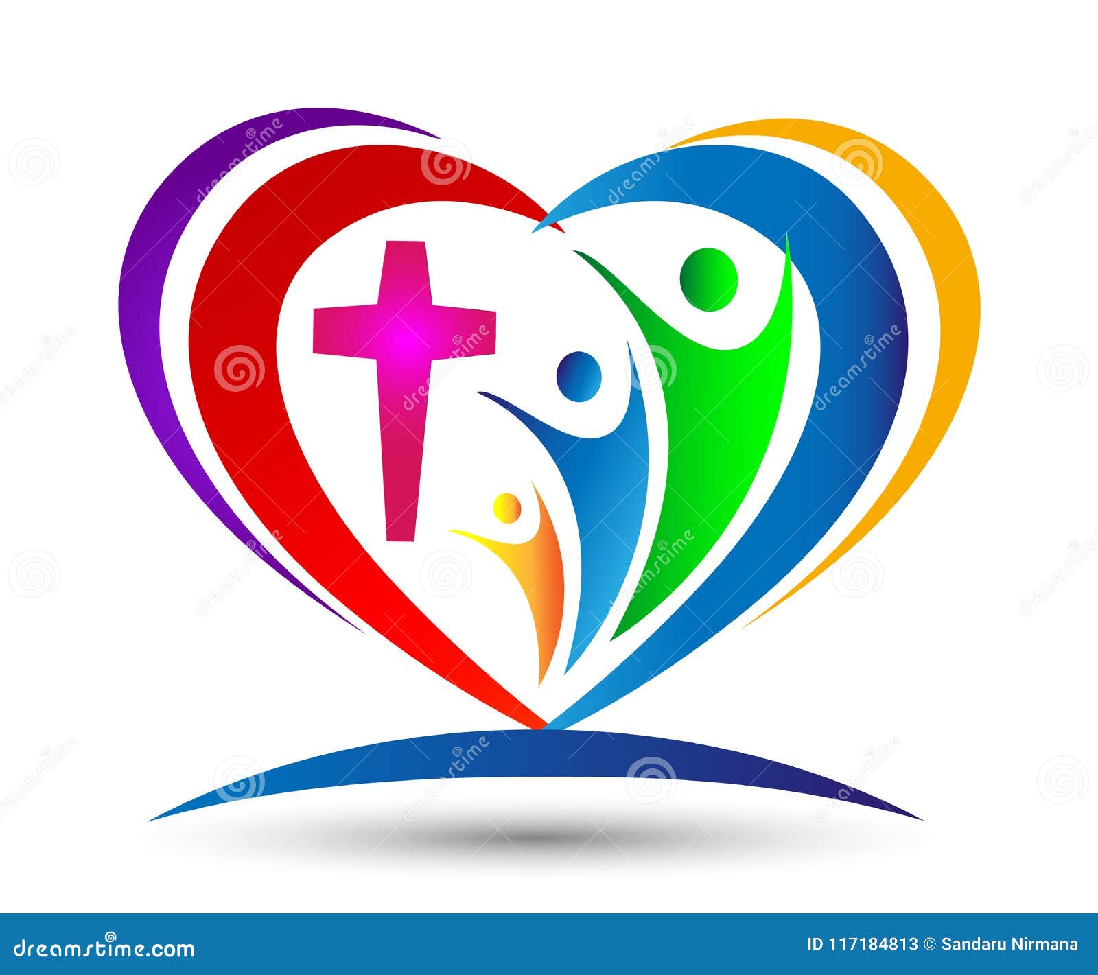 family church love union heart d logo